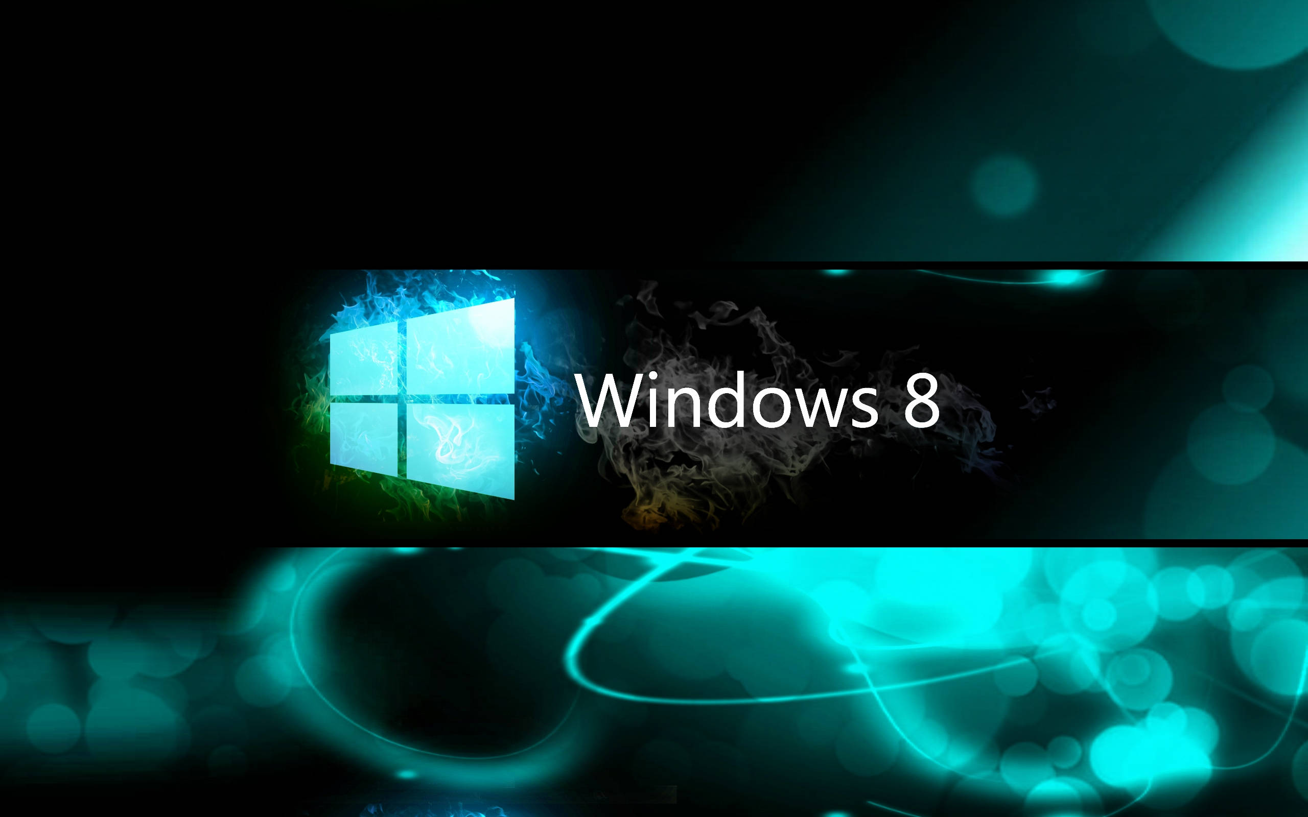 Windows 8, electric blue, dark background, 2K Desktop Wallpaper