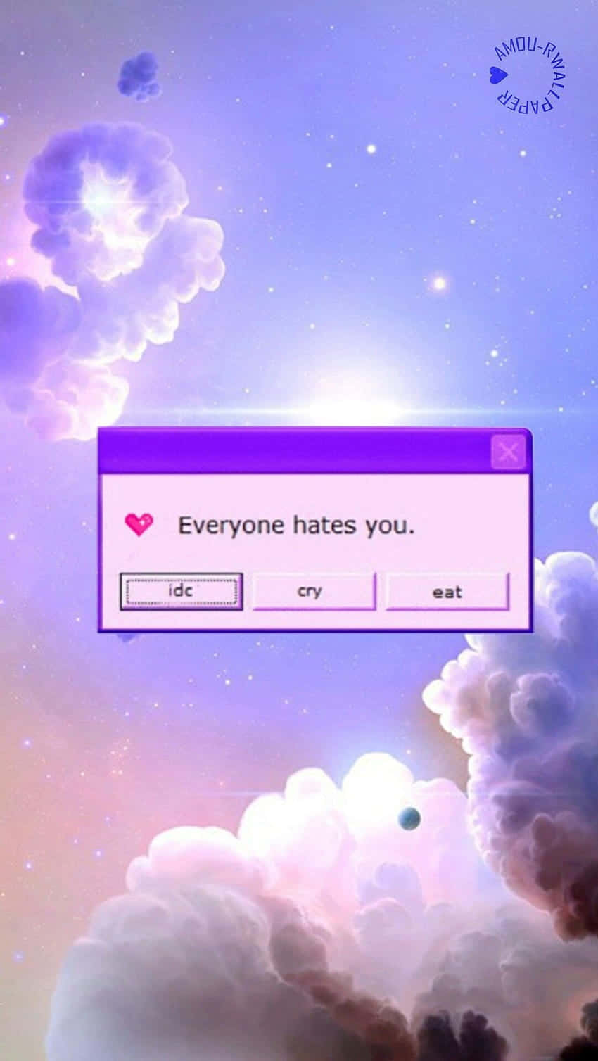 Windows Notification, purple retro game popup, Everyone hates you, HD Phone Wallpaper