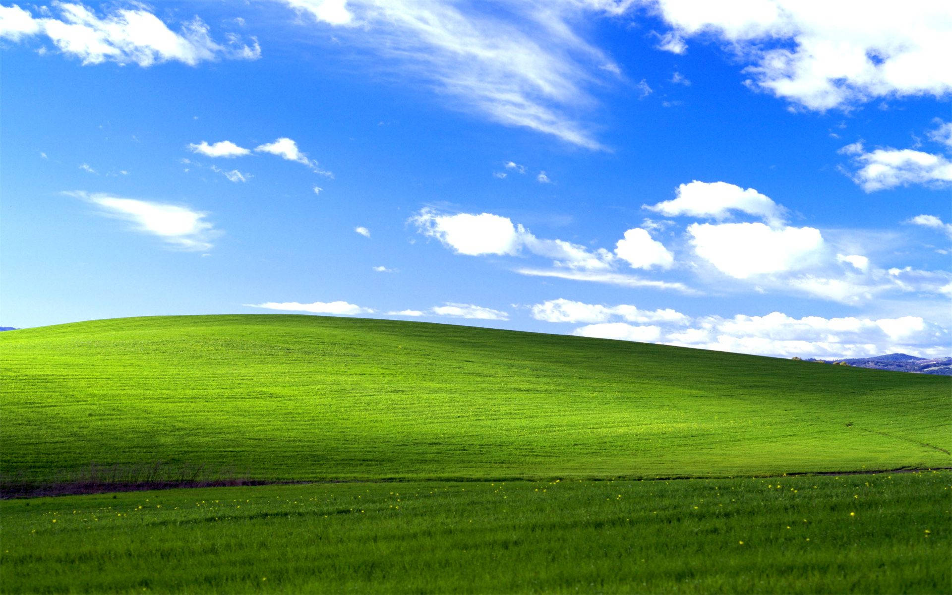 Windows 10, default, green hill, Full HD Desktop Wallpaper
