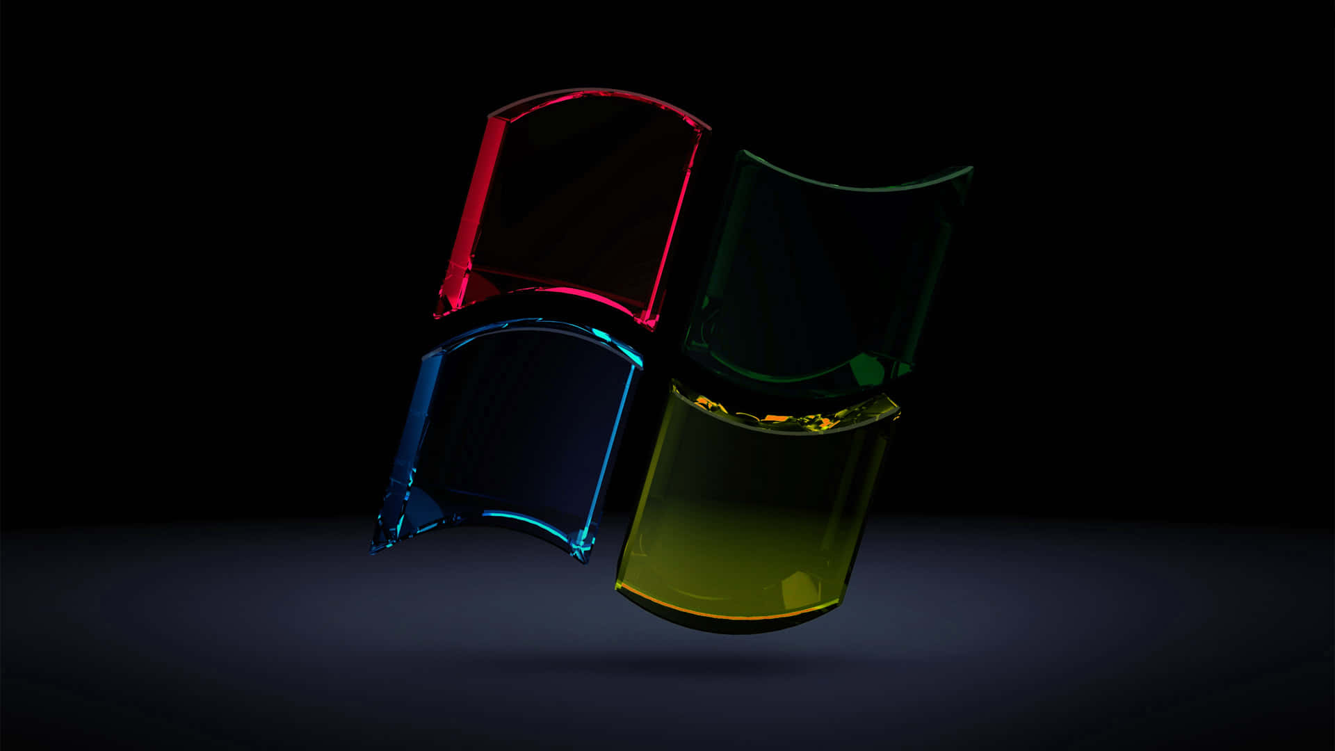 Windows 10, glowing colored glass panels, stylized window logo, Full HD Desktop Wallpaper