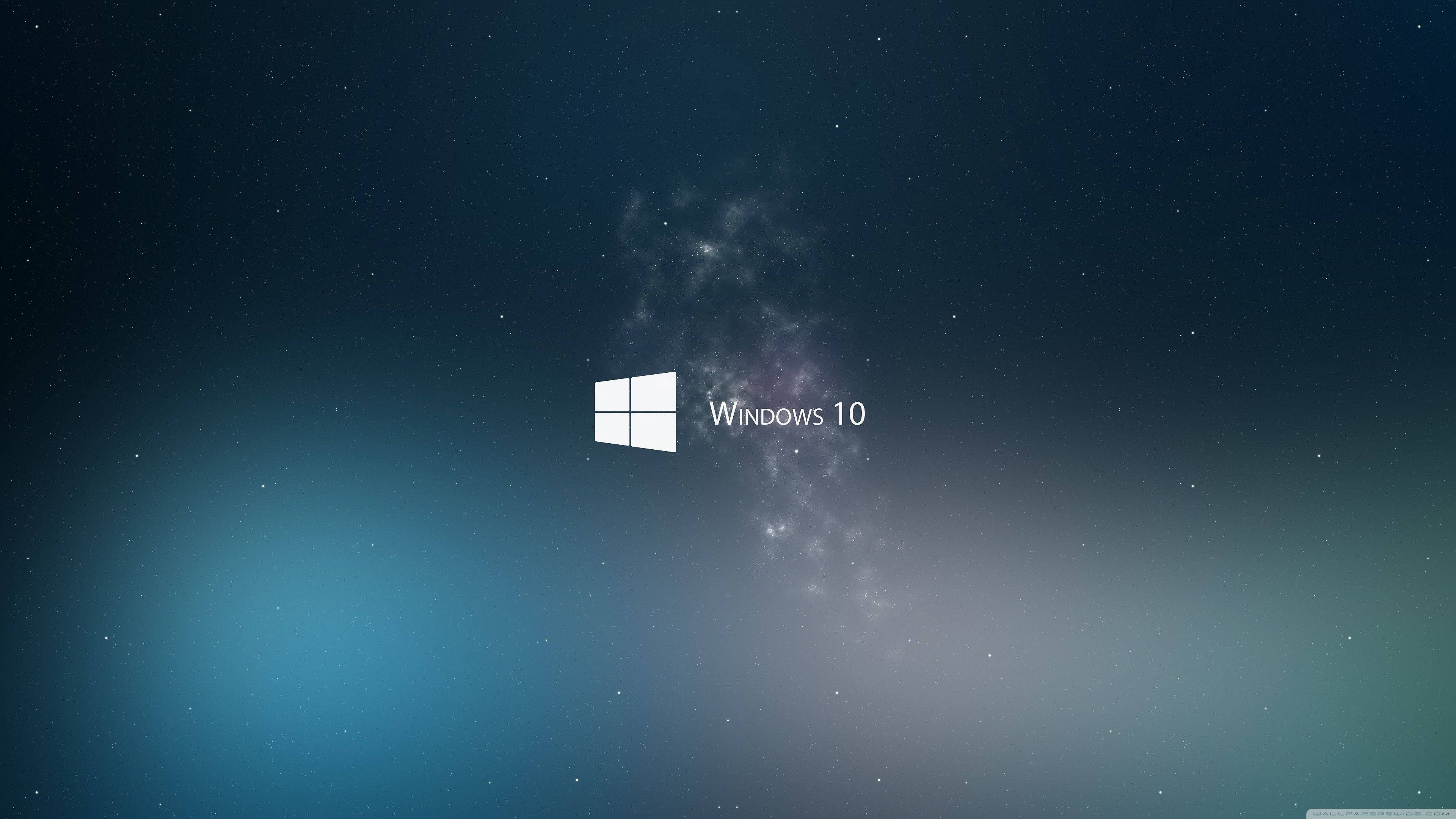 Windows 10, starry cosmic background, nebulae, 4K Desktop Wallpaper