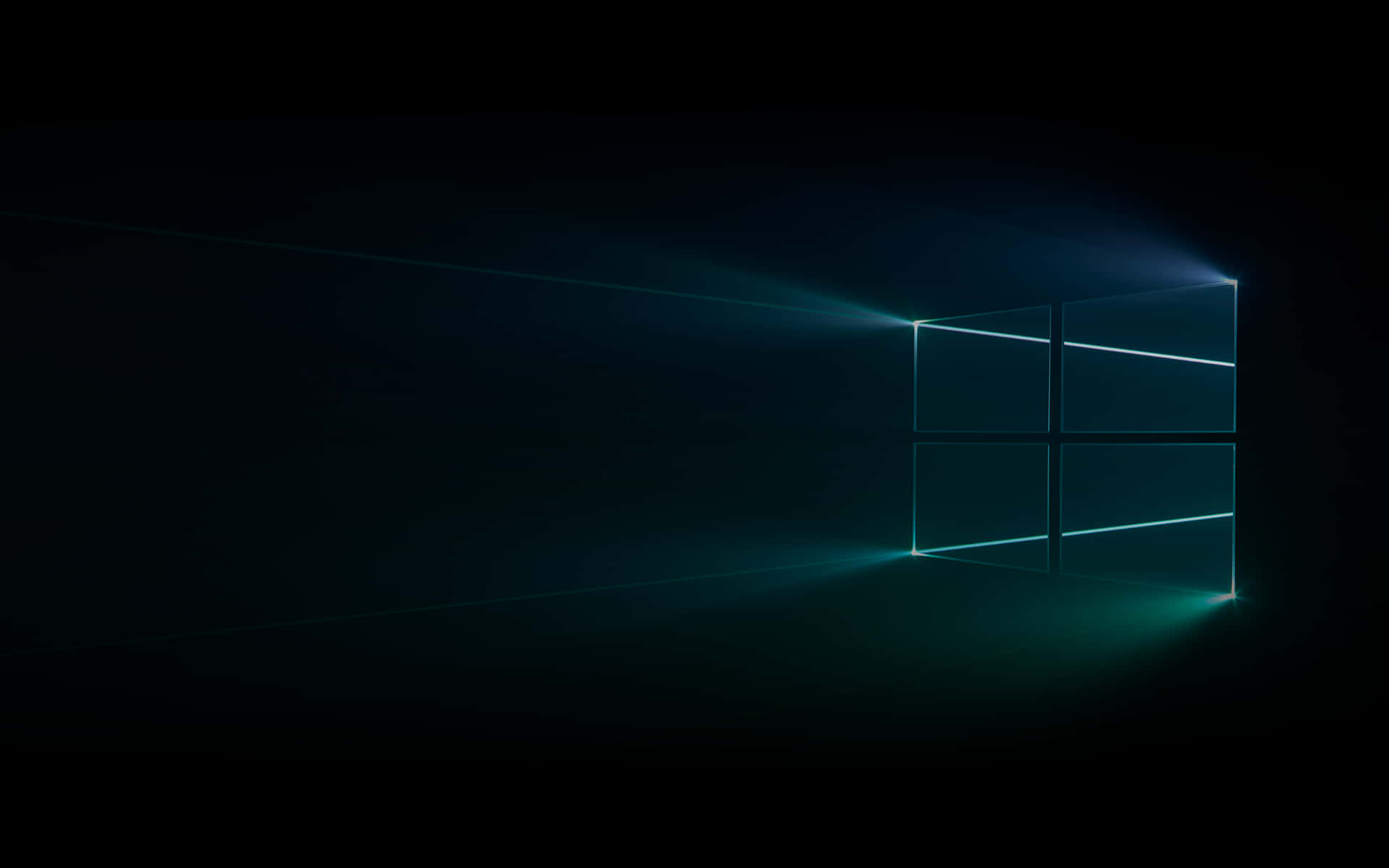 Windows logo, glowing blue, dark room, Full HD Desktop Wallpaper