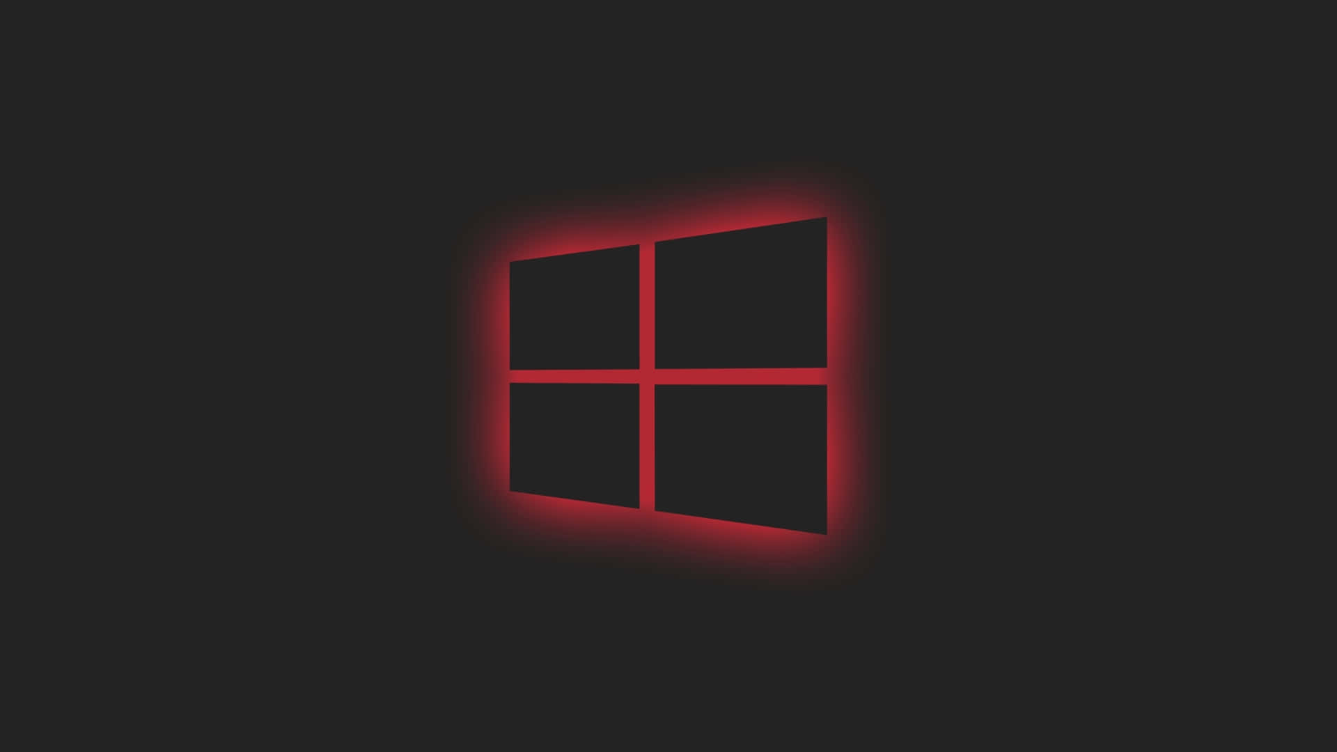 Windows logo, glowing red, dark background, Full HD Desktop Wallpaper