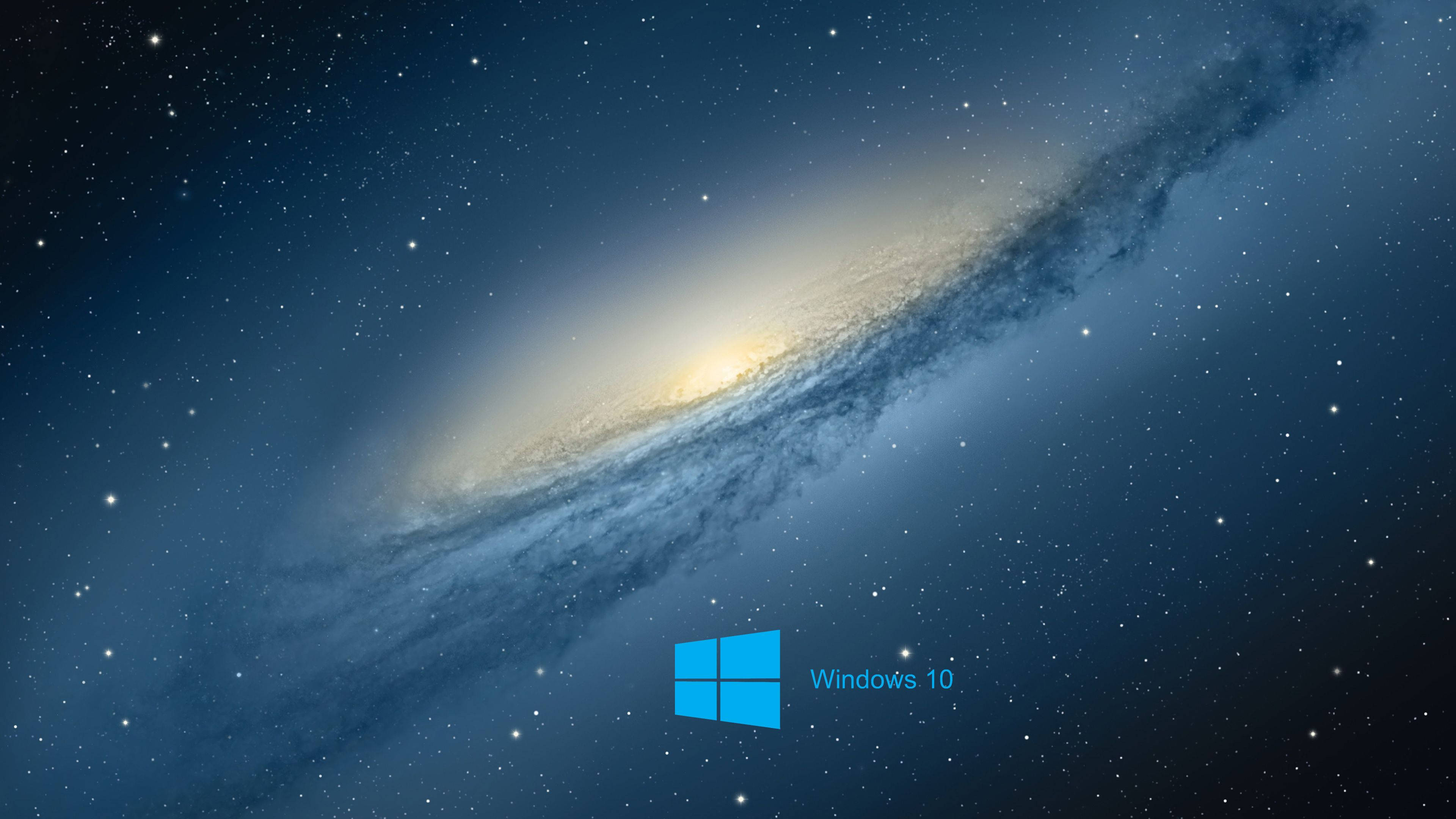 Windows 10, galaxy, glowing core, 4K Desktop Wallpaper