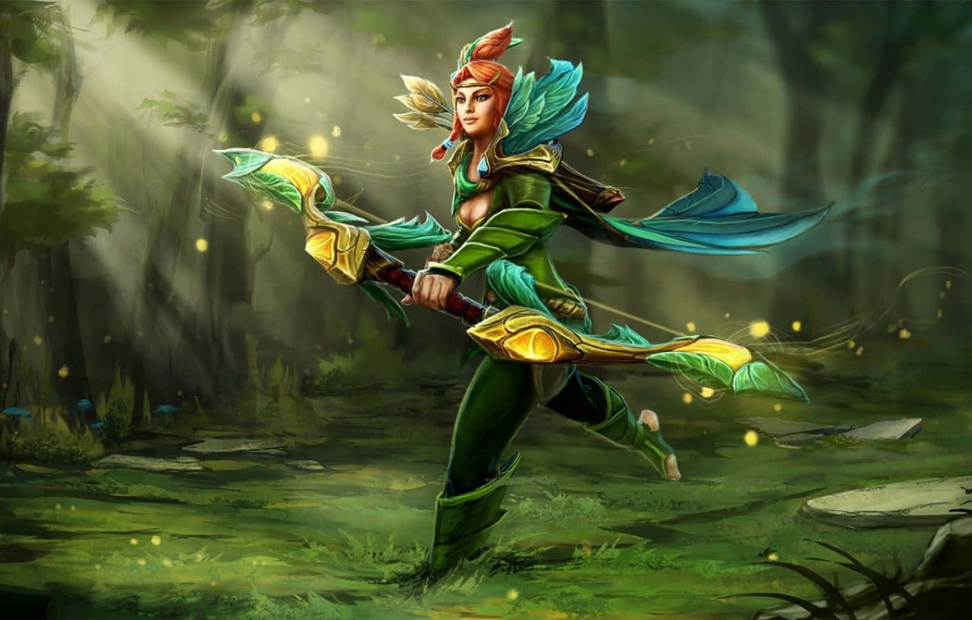 Windranger, forest, misty forest, HD Desktop Wallpaper