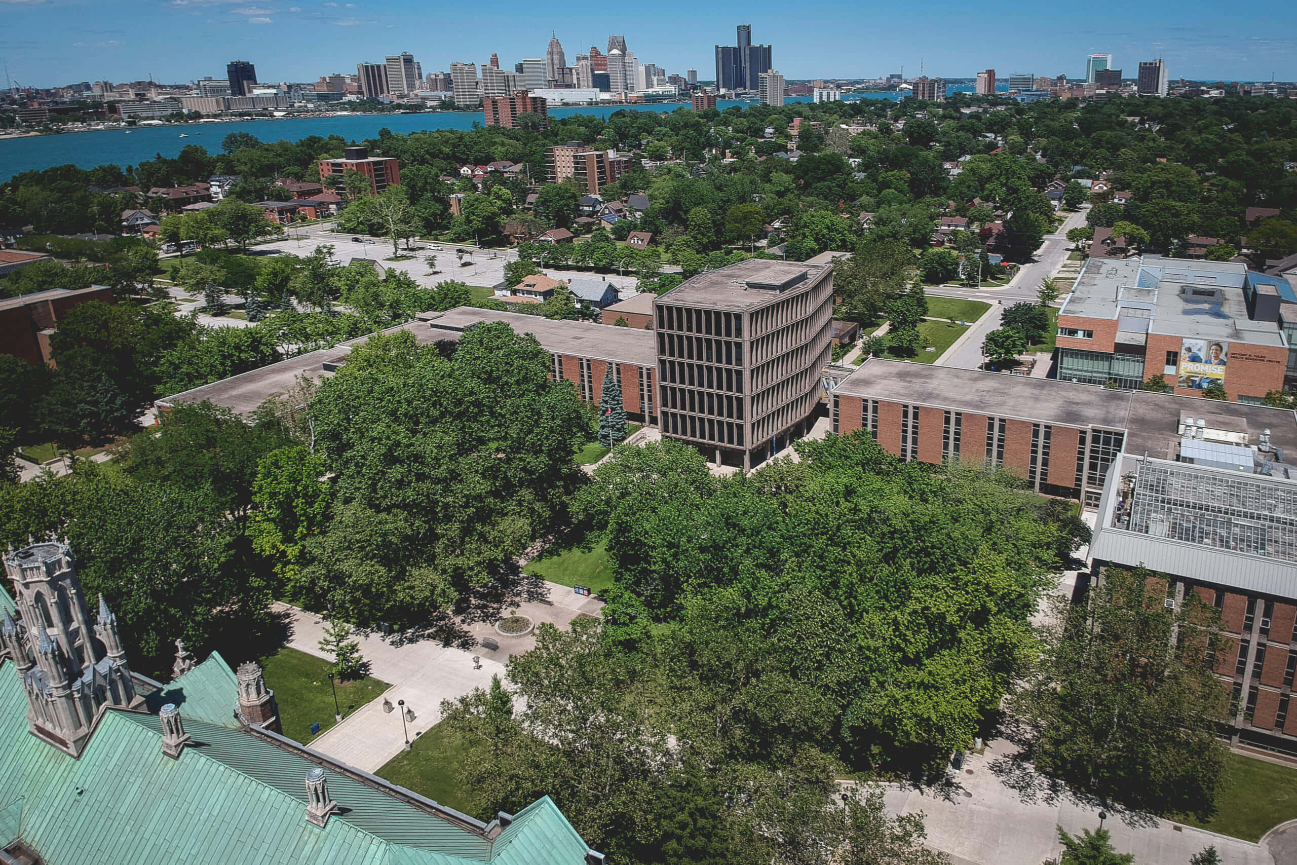 Windsor Canada, university campus, modern buildings, 2K Desktop Wallpaper