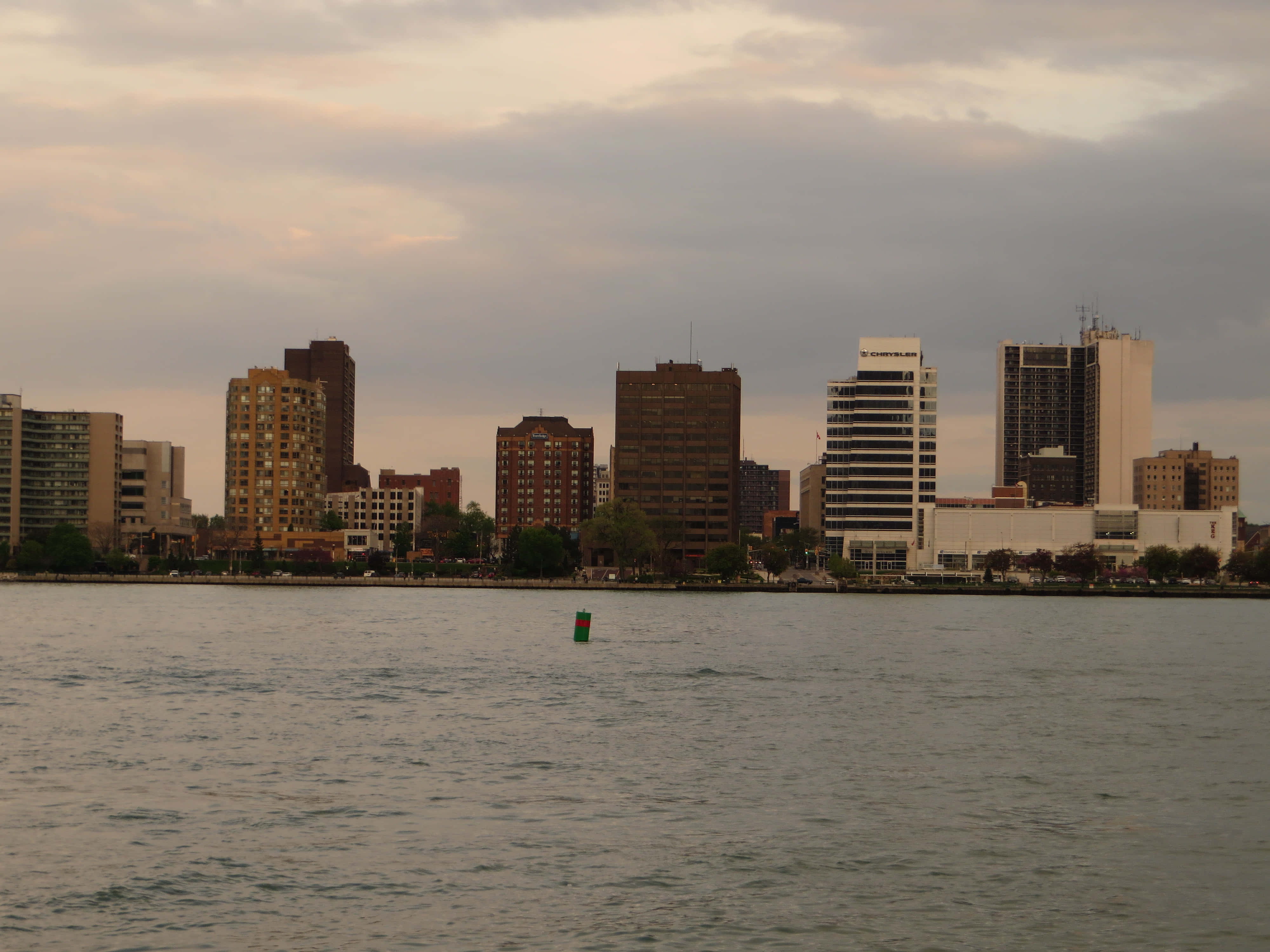 Windsor Skyline, dusk, waterfront, 4K Desktop Wallpaper
