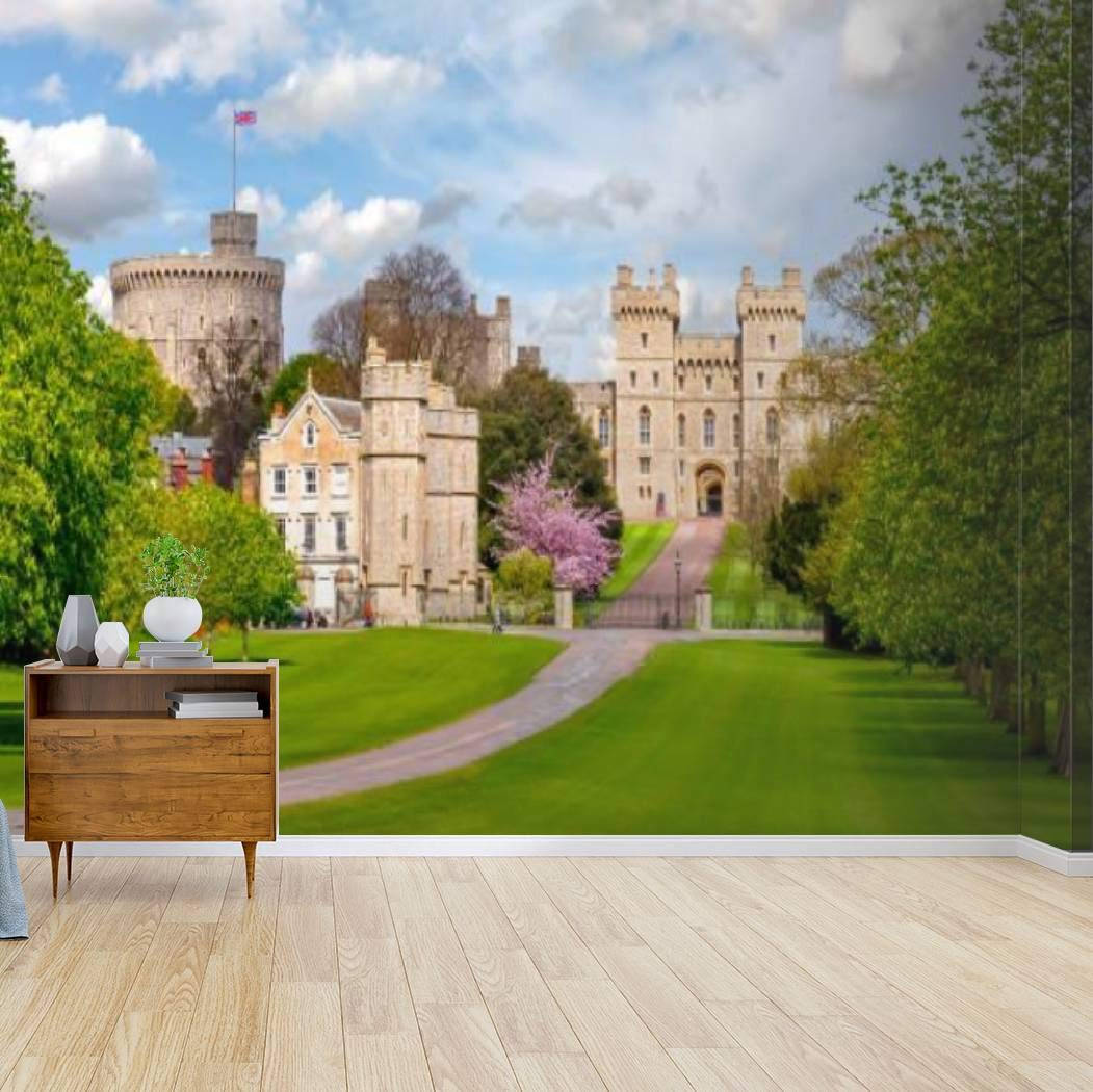 Windsor Castle, Sunset, turrets, SD Desktop Wallpaper