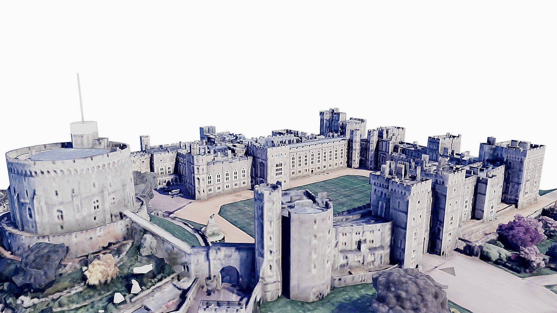 Windsor Castle, white background, 3d-render, Full HD Desktop Wallpaper
