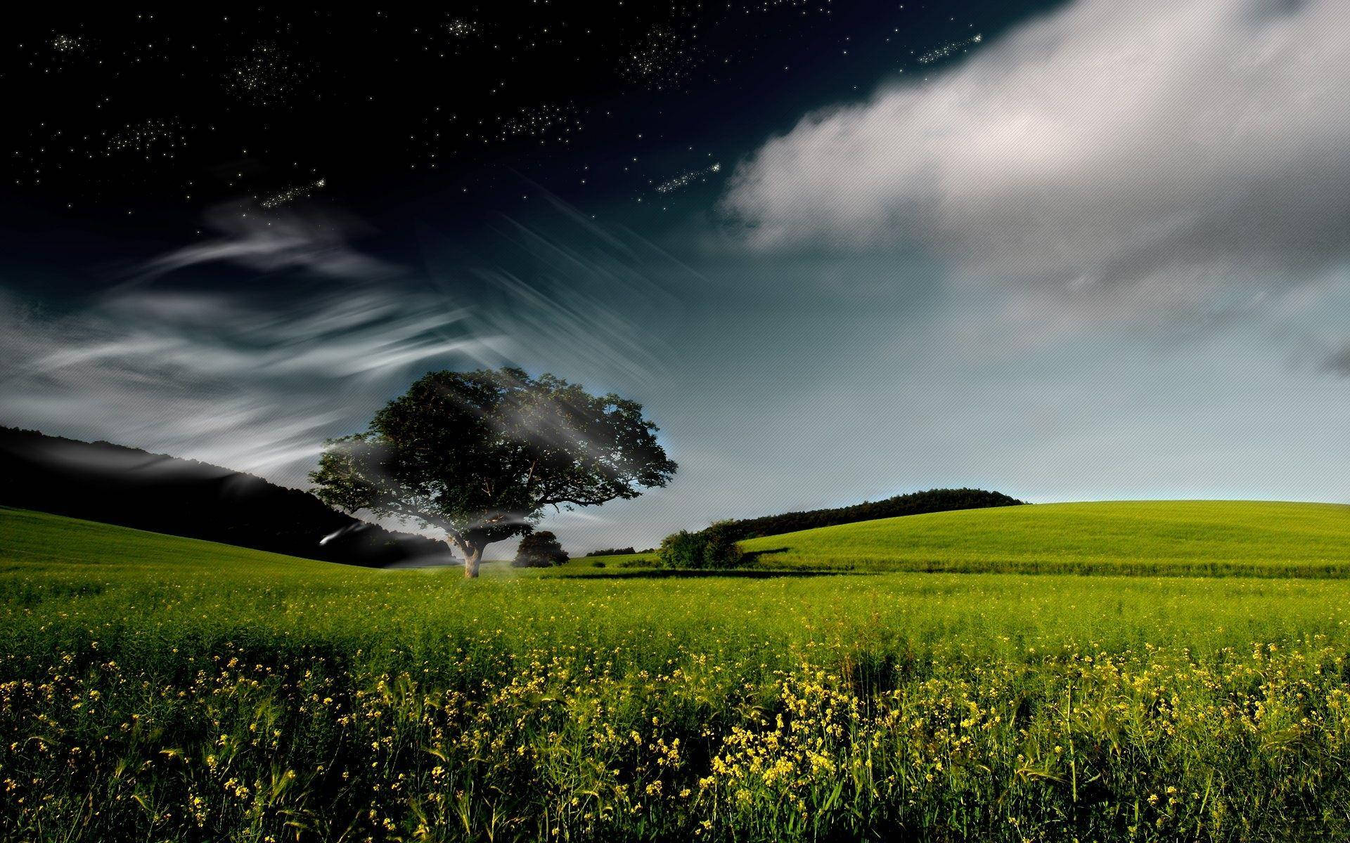 morning, night, beach, Full HD Desktop Wallpaper