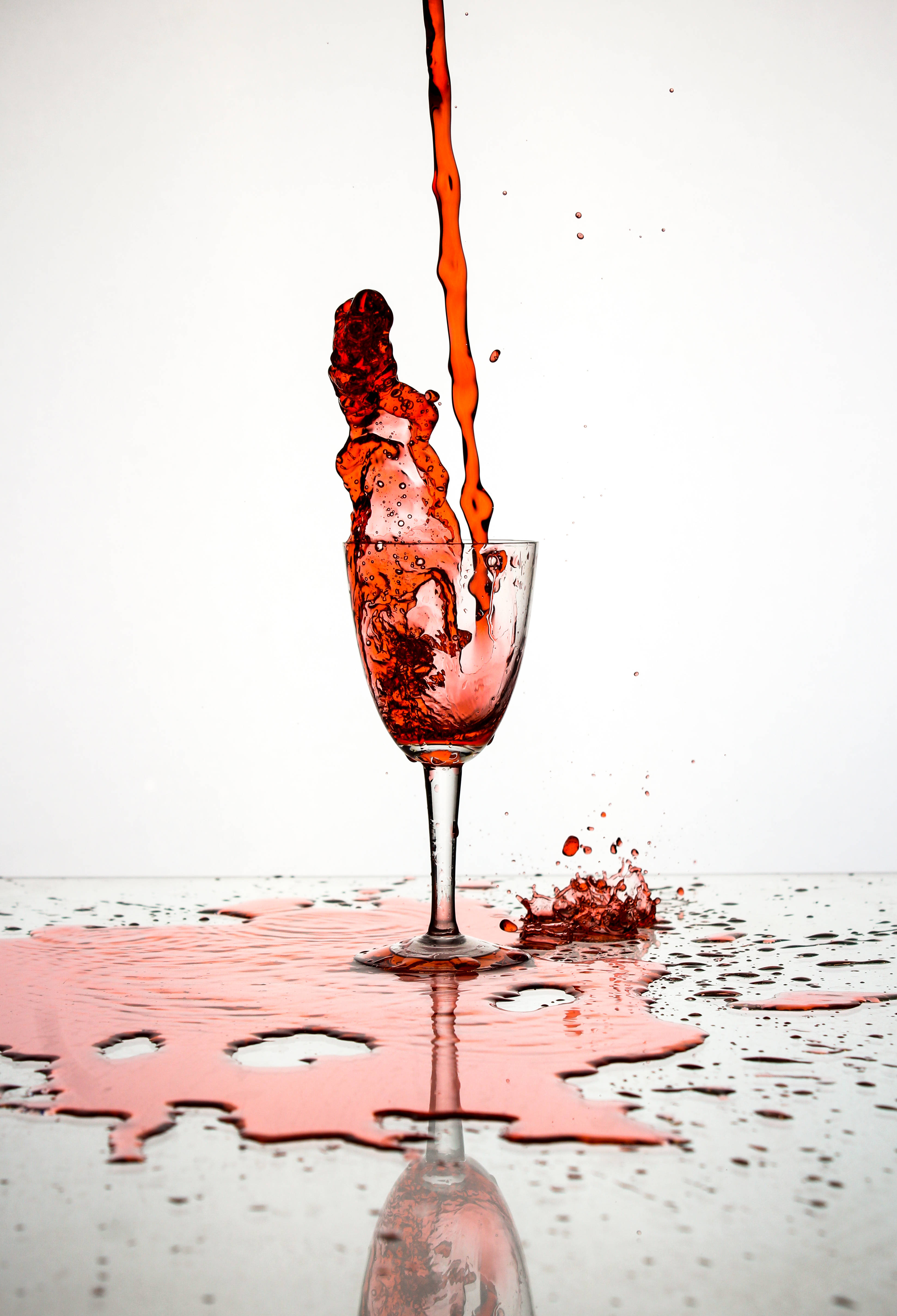 red wine, champagne flute, stark white background, 4K Phone Wallpaper