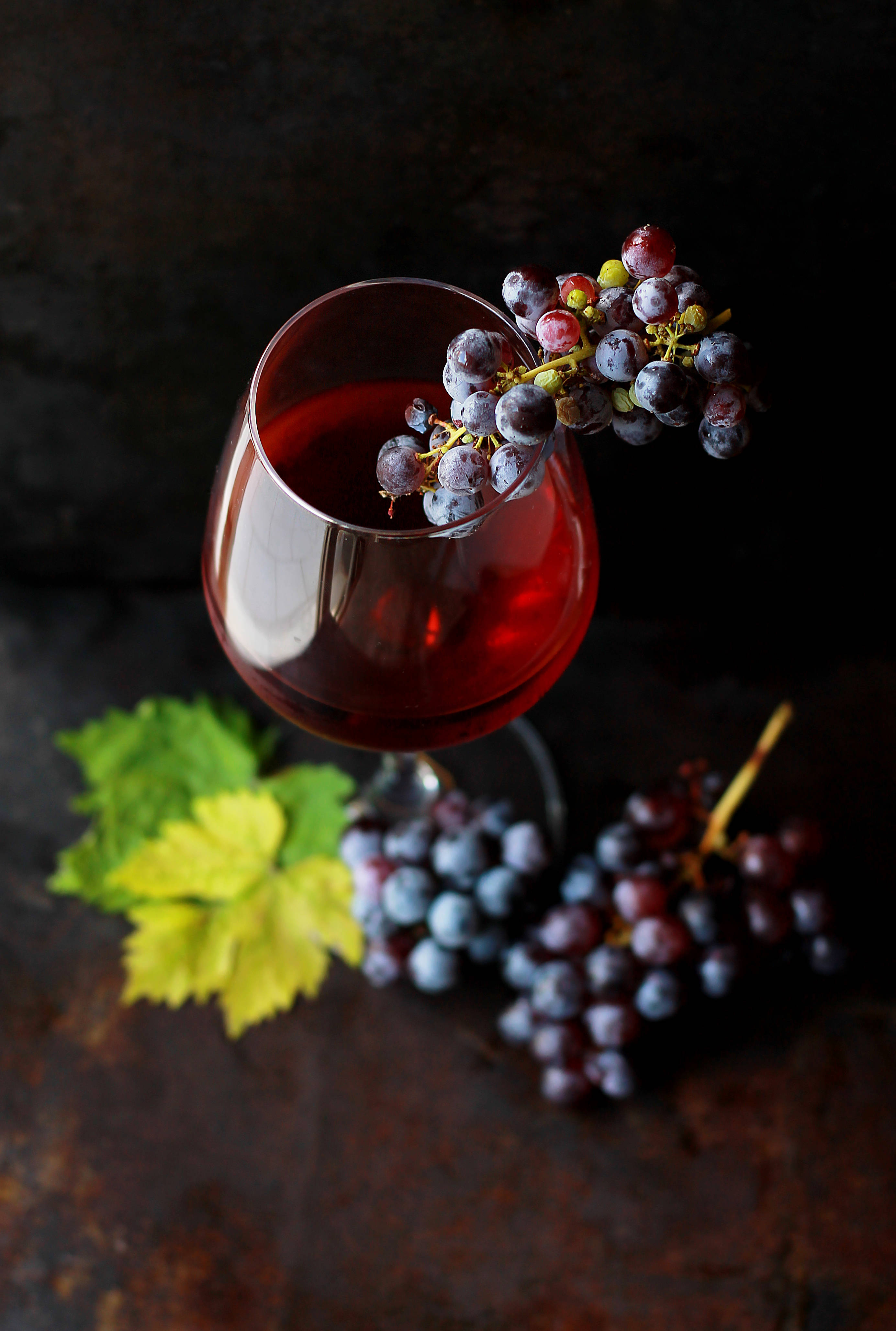 flat lay, red wine, grapes, 4K Phone Wallpaper