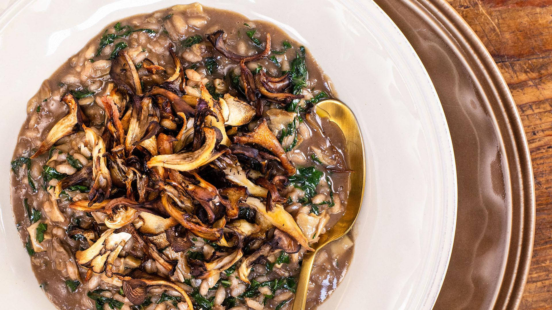 risotto, wine, kale, Full HD Desktop Wallpaper
