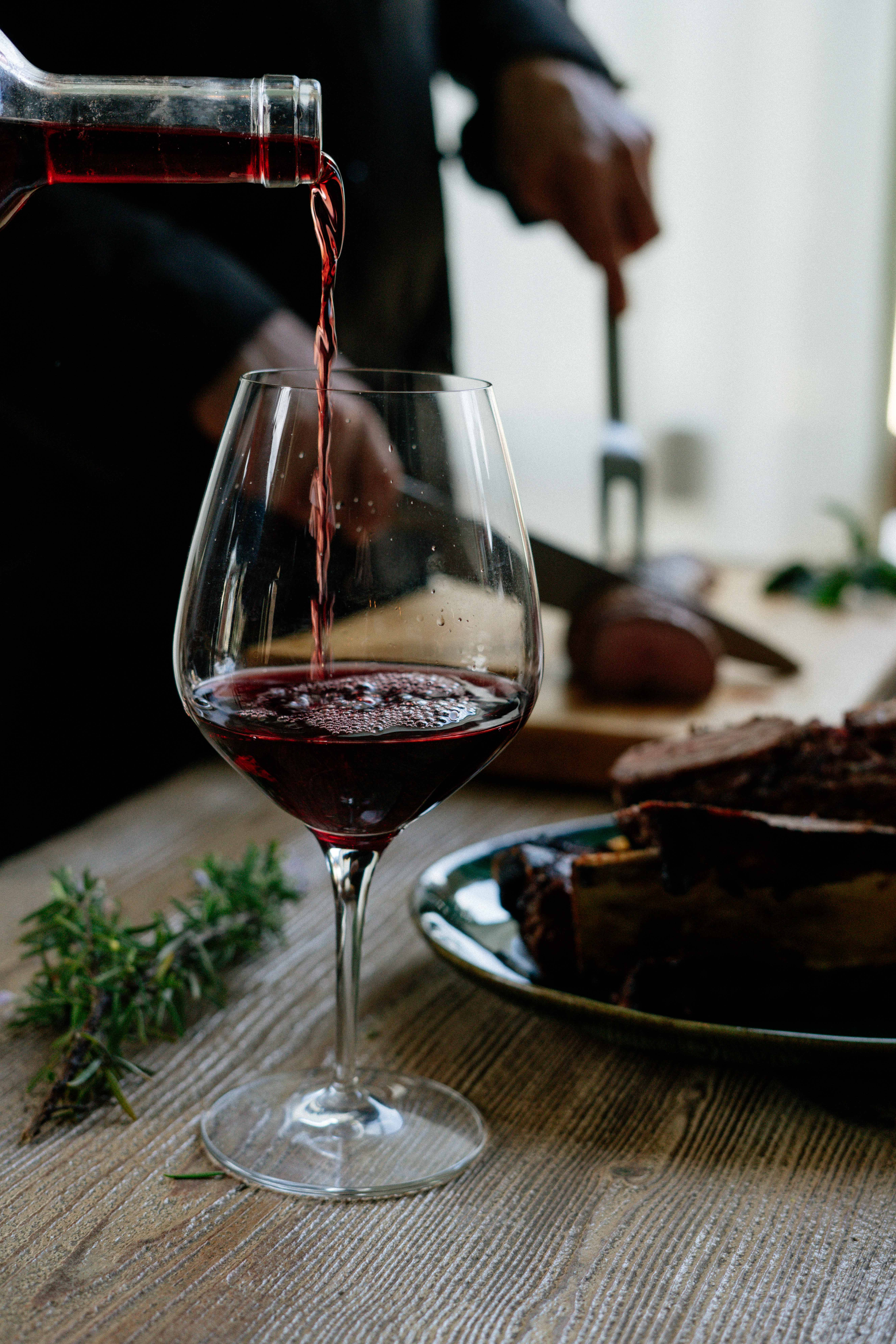 red wine, glass, roast, 8K Phone Wallpaper