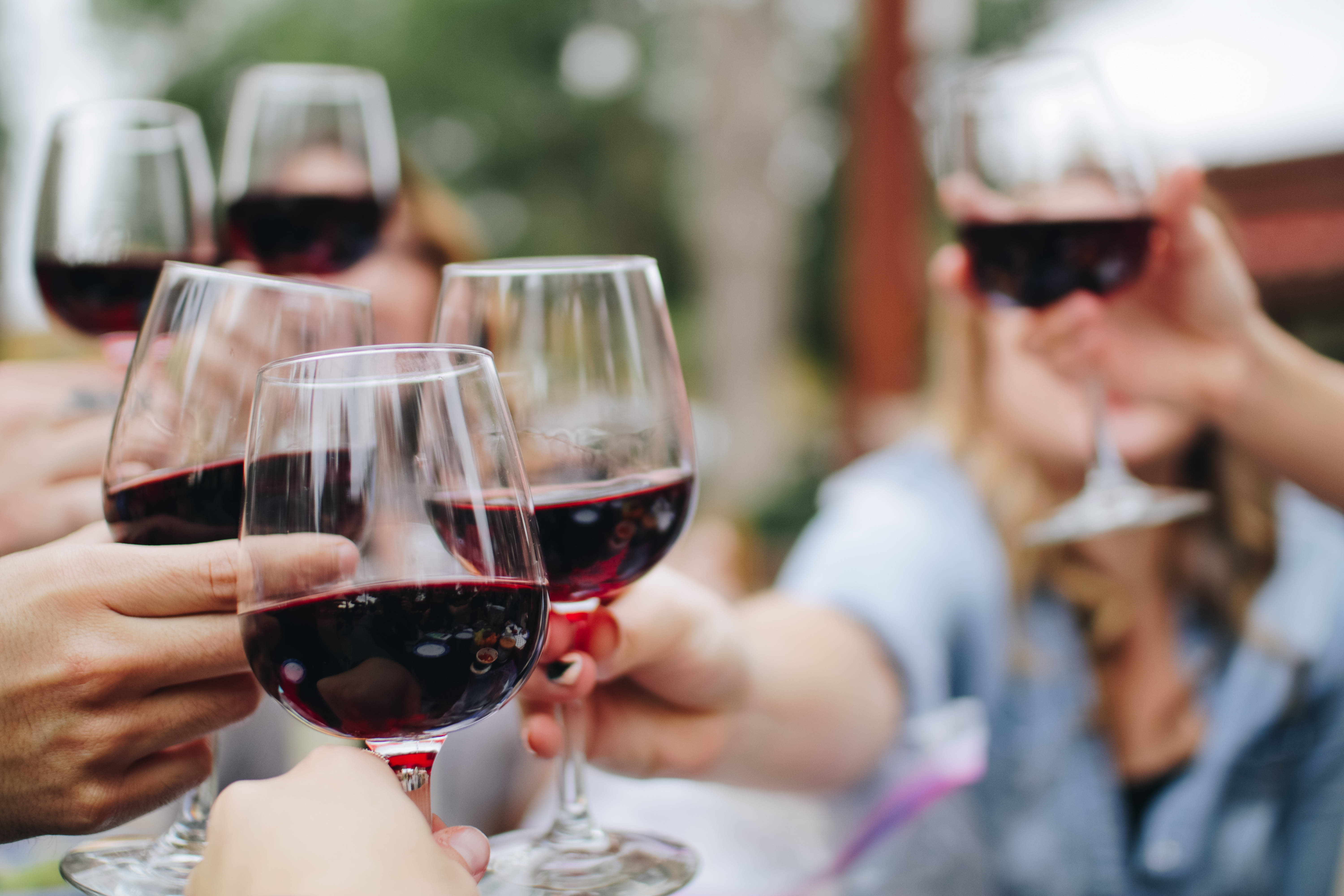 toast, red wine, friends, 5K Desktop Wallpaper
