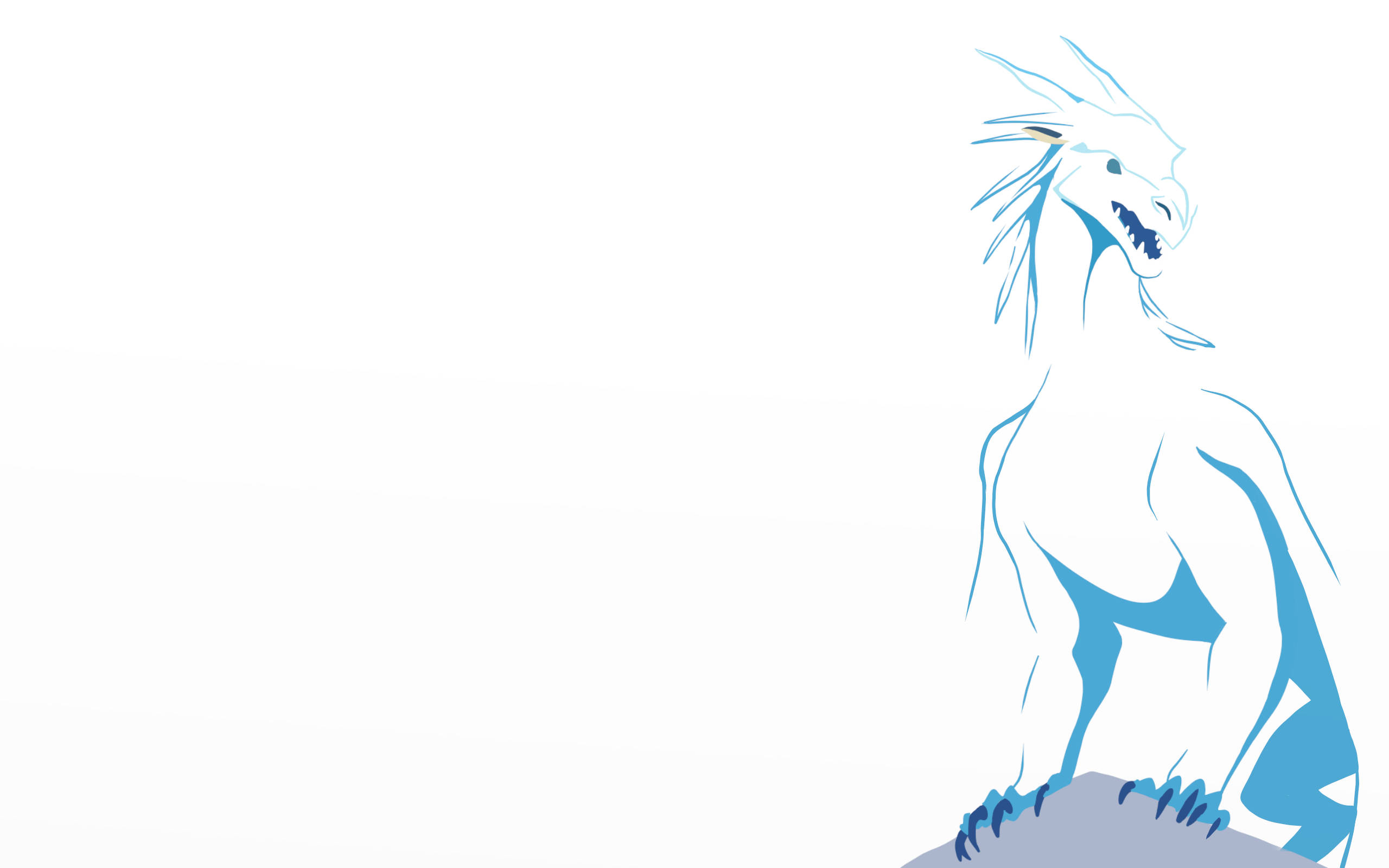 Wings Of Fire, blue dragon, sharp lines, 2K Desktop Wallpaper