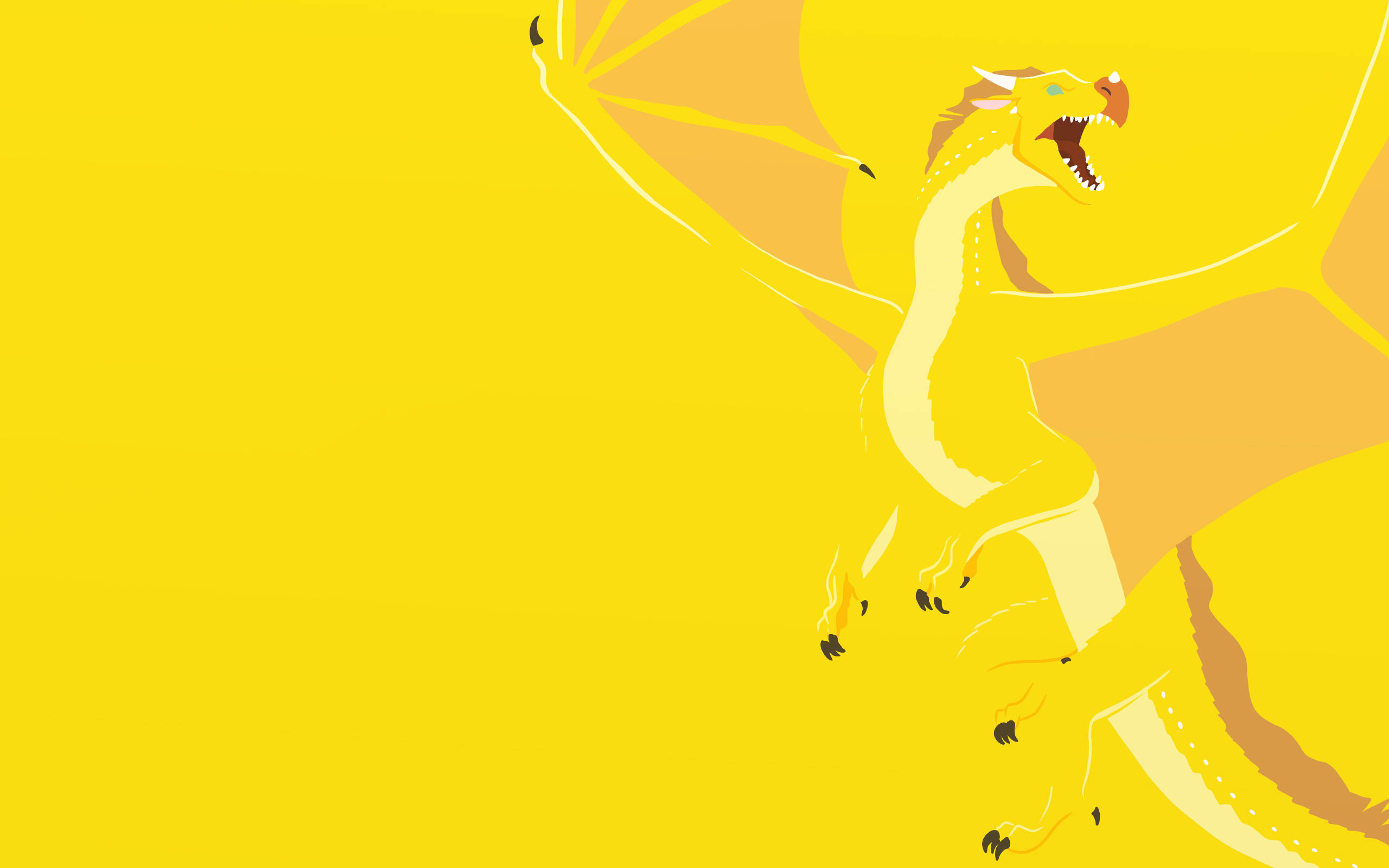 Wings Of Fire, yellow dragon, outstretched wings, 2K Desktop Wallpaper