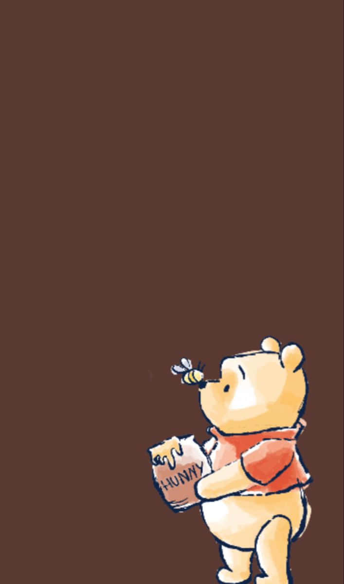 Winnie the Pooh, red shirt, honey pot, SD Phone Wallpaper