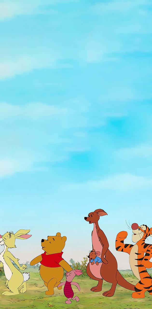Winnie the Pooh, Classic cartoon characters, bright meadow, HD Phone Wallpaper
