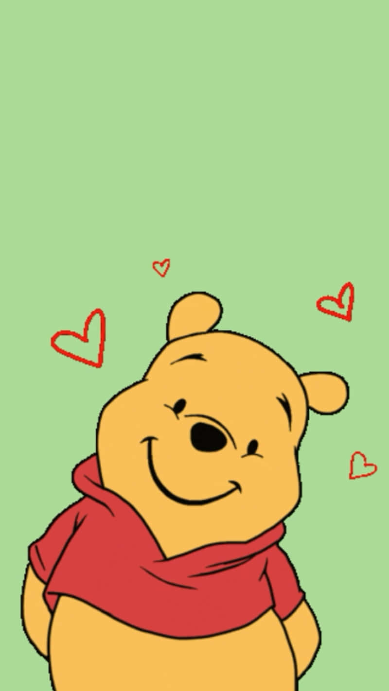 Winnie The Pooh, red shirt, red hearts, HD Phone Wallpaper