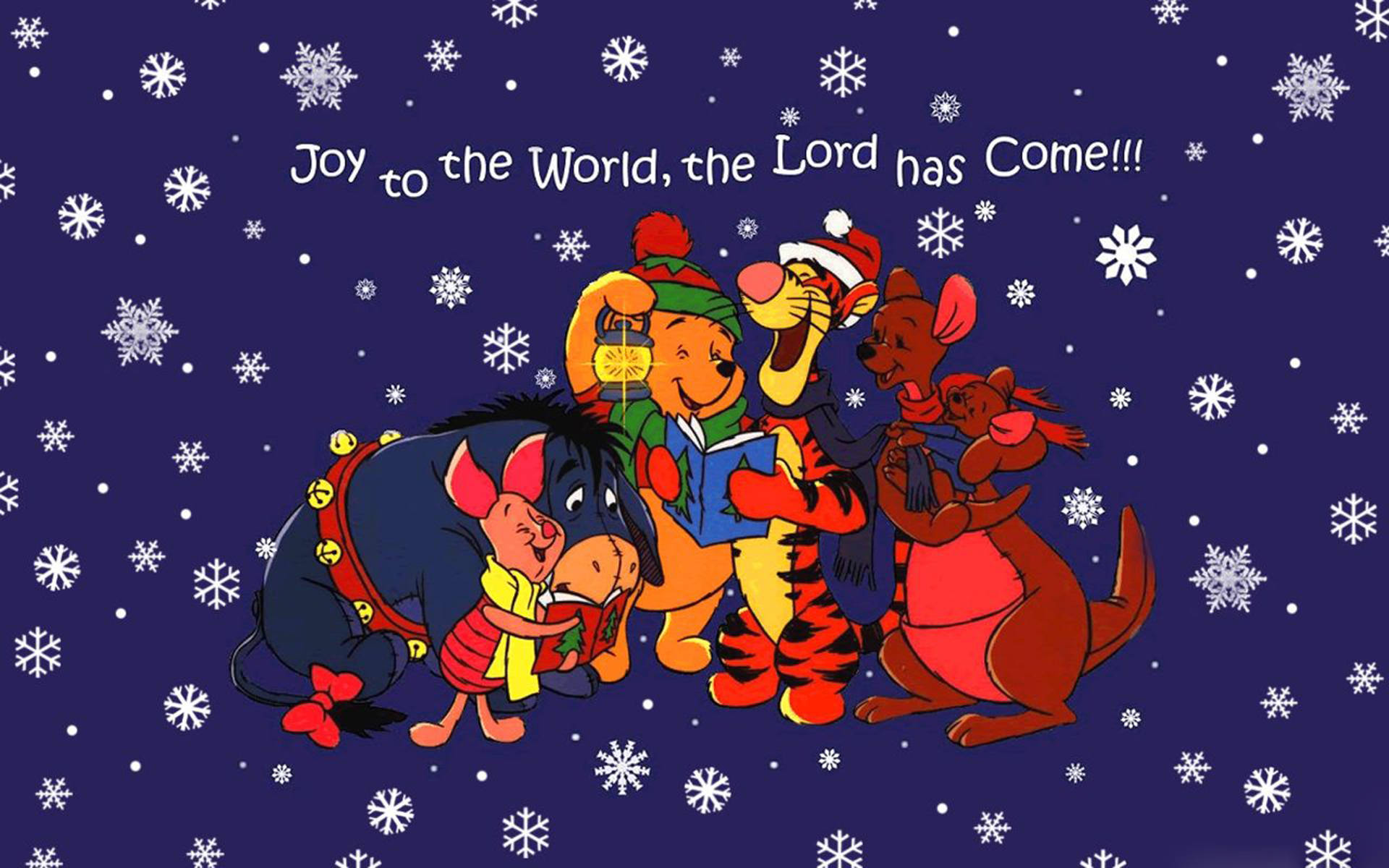 Winnie the Pooh, Christmas, festive winter attire, Full HD Desktop Wallpaper
