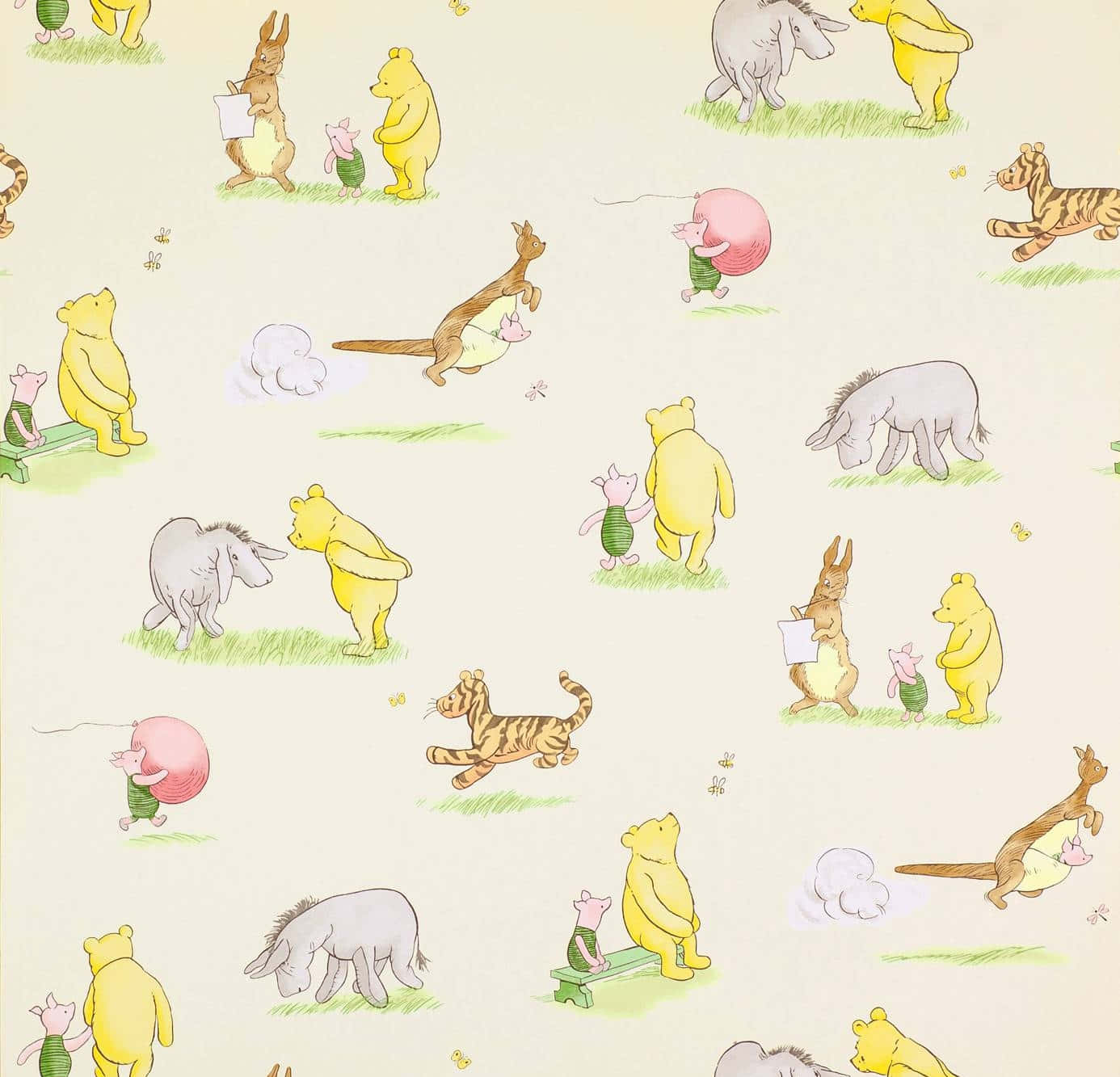 Winnie The Pooh, Classic, pastel colors, HD Desktop Wallpaper
