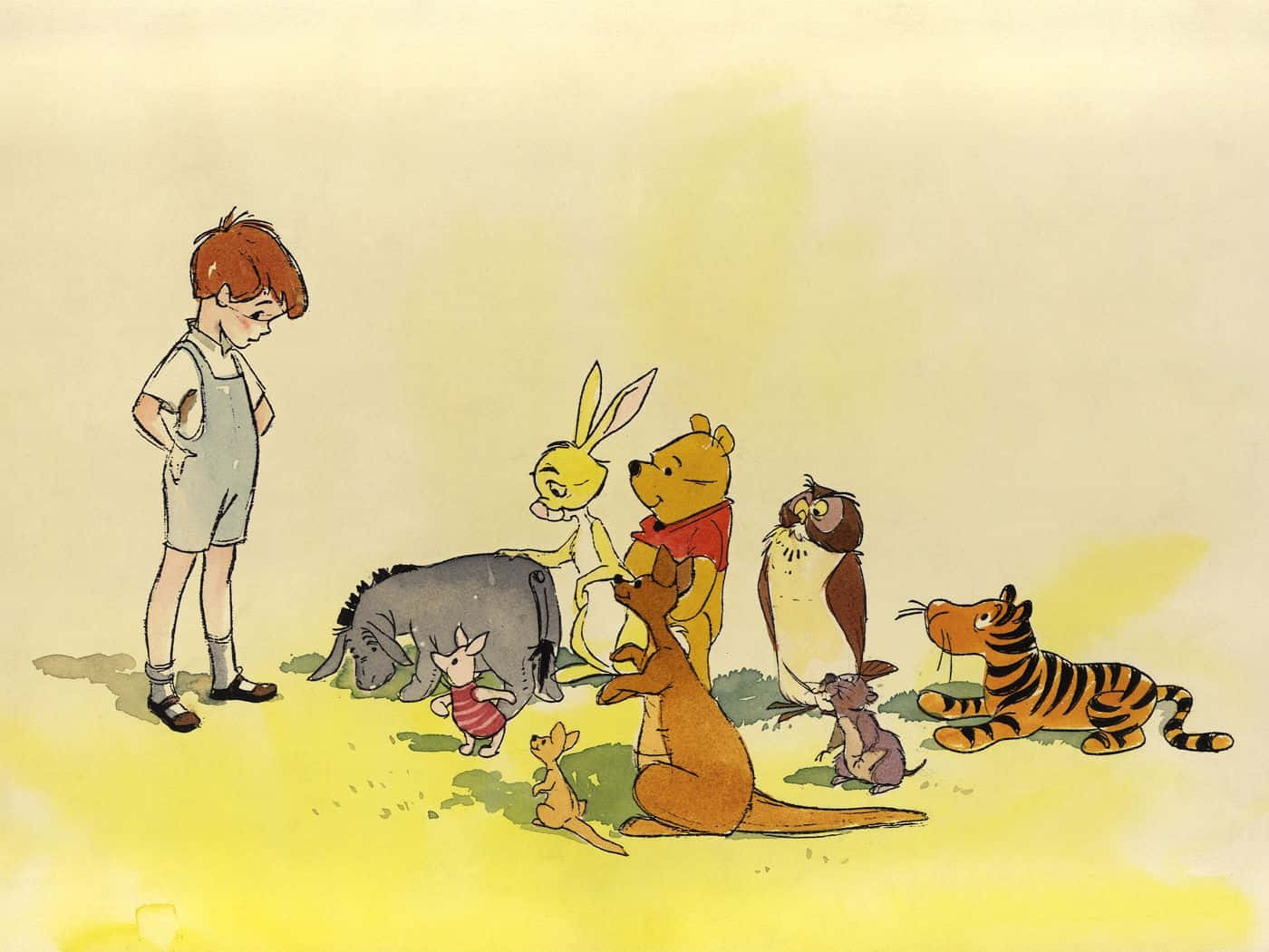 Winnie the Pooh, classic character, children around the world, HD Desktop Wallpaper