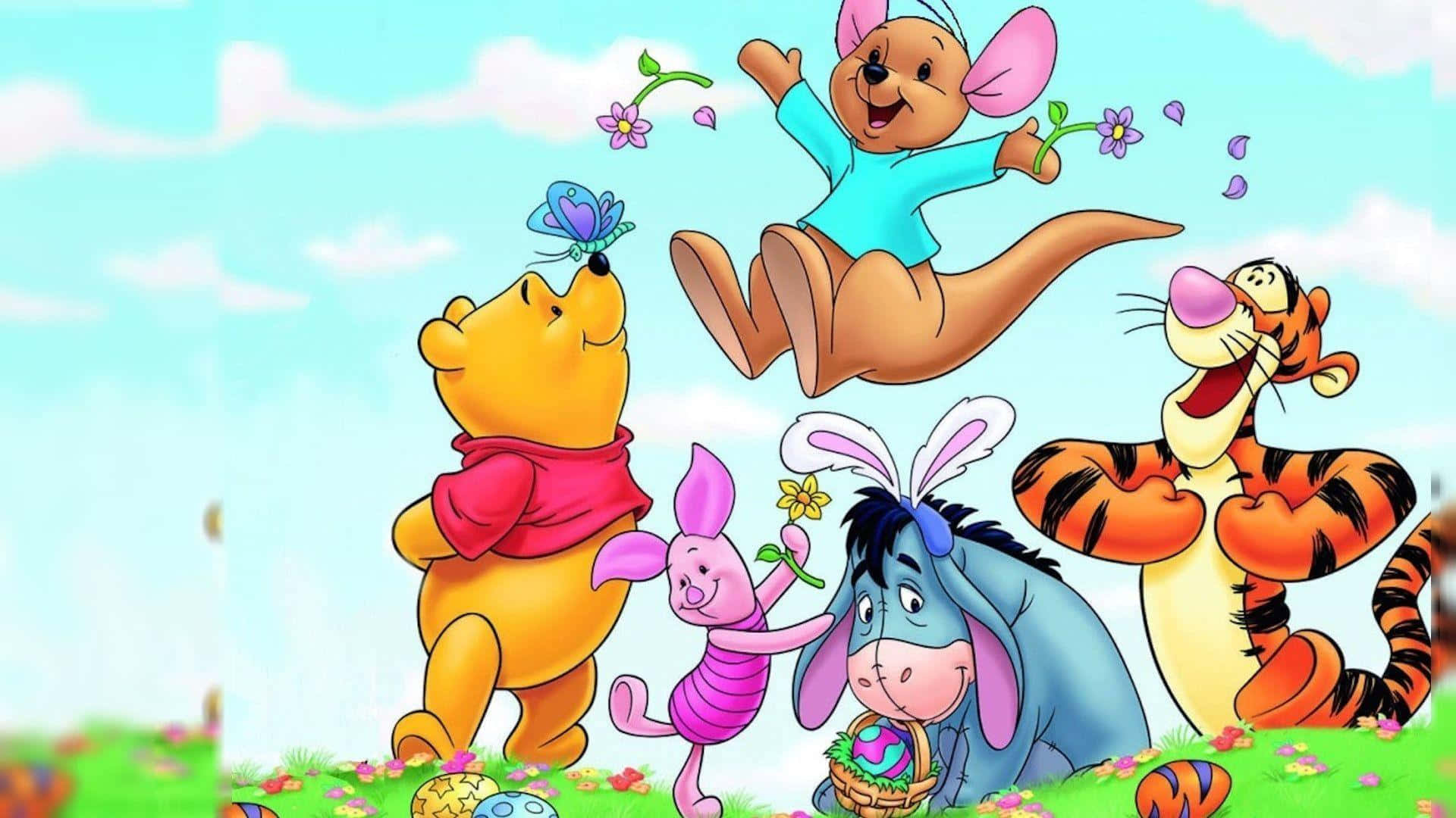 Winnie The Pooh, Easter, vibrant meadow, Full HD Desktop Wallpaper