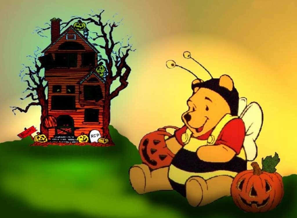 Winnie The Pooh, bee, pumpkins, SD Desktop Wallpaper