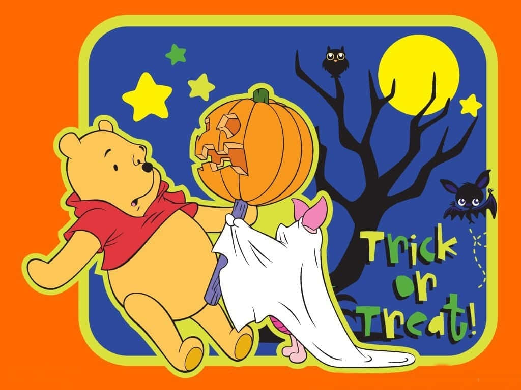 Winnie The Pooh, ghost costume, jack-o-lantern, SD Desktop Wallpaper