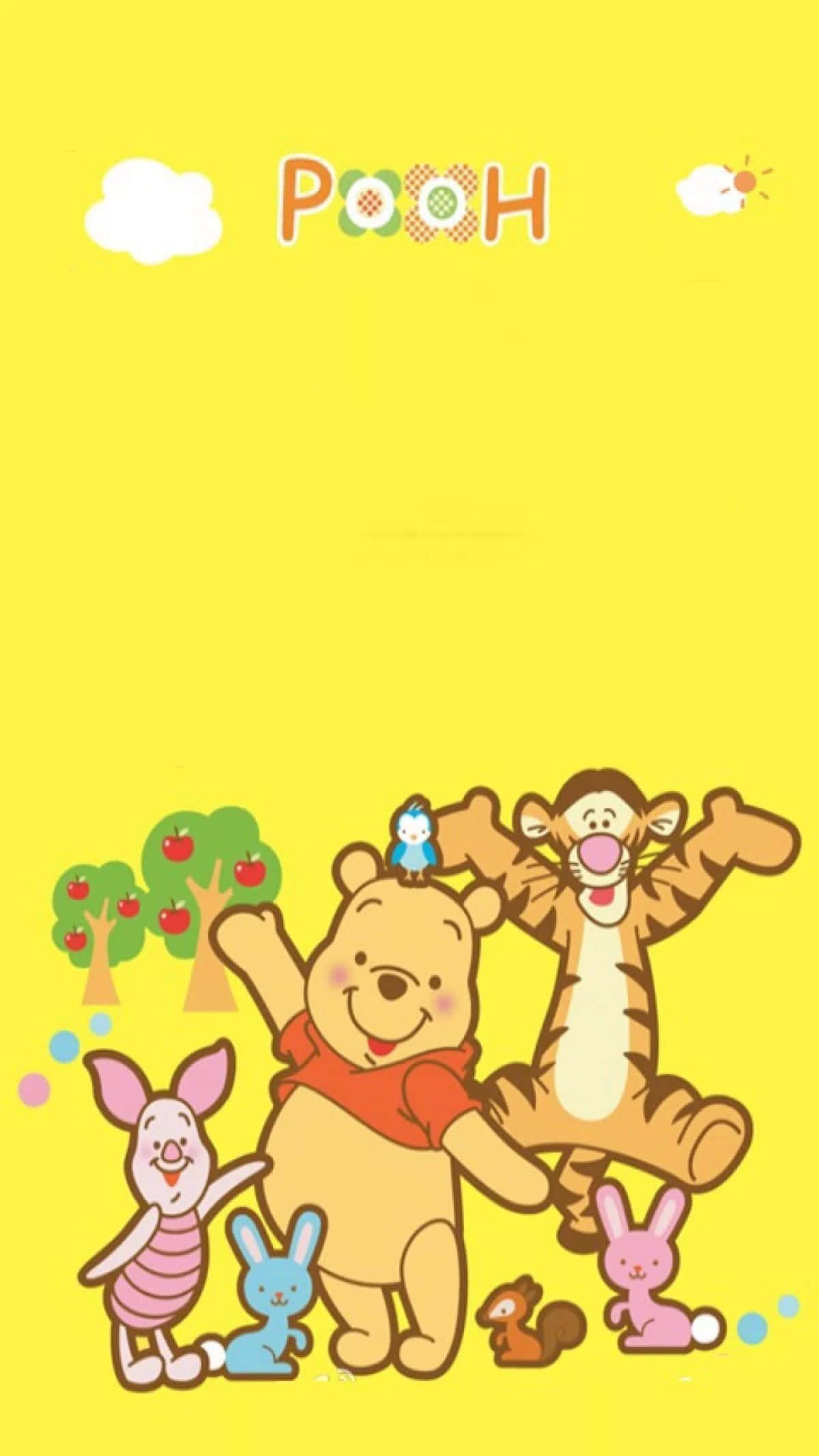Winnie The Pooh, classic, bright yellow sky, Full HD Phone Wallpaper