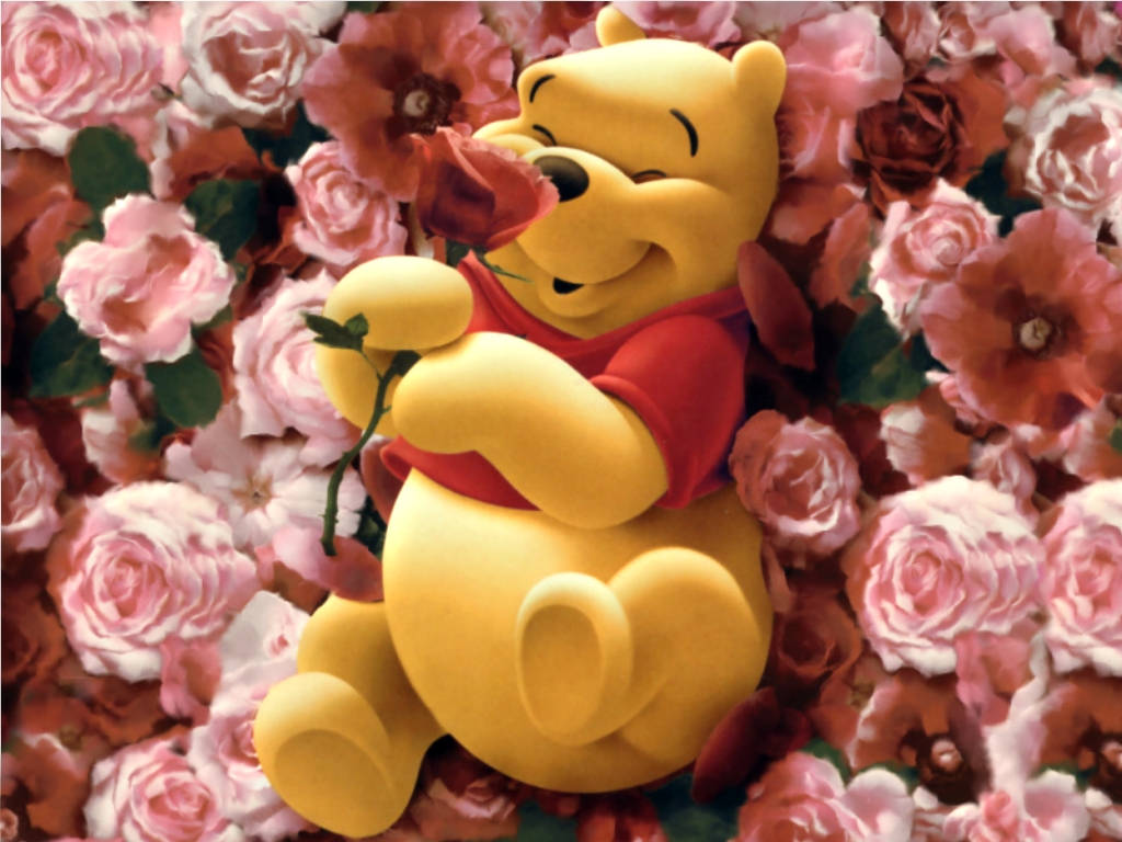 Winnie The Pooh, iPhone, rose, SD Desktop Wallpaper