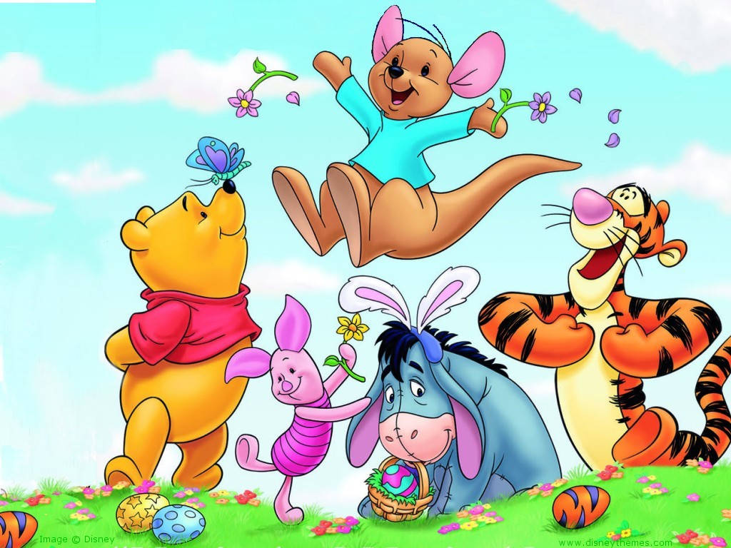 Winnie The Pooh, Easter, sunny meadow, SD Desktop Wallpaper