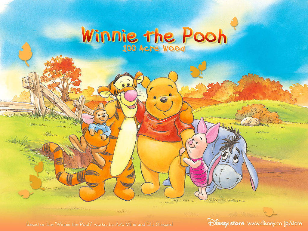 Winnie The Pooh, iPhone background, autumn meadow, SD Desktop Wallpaper