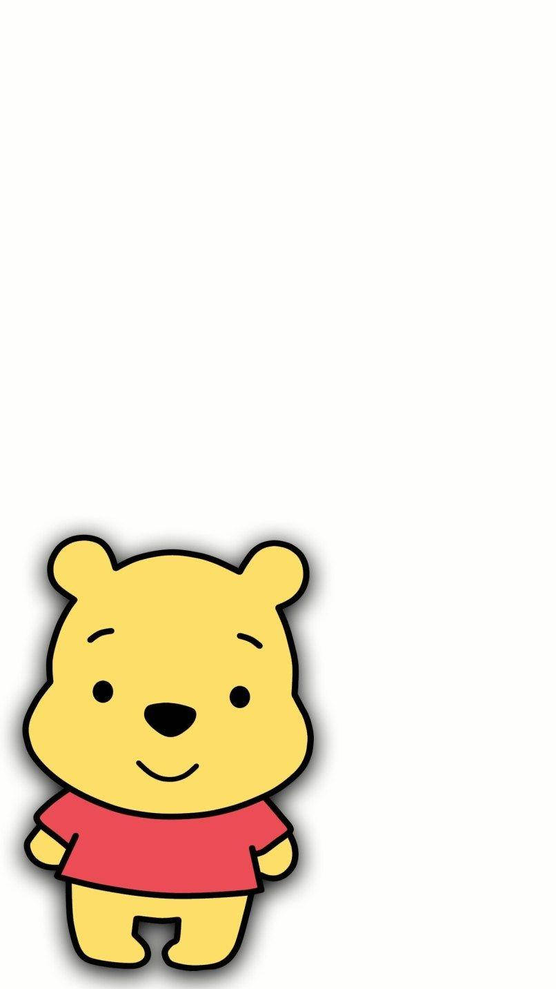 Winnie The Pooh, yellow cartoon bear, red shirt, HD Phone Wallpaper