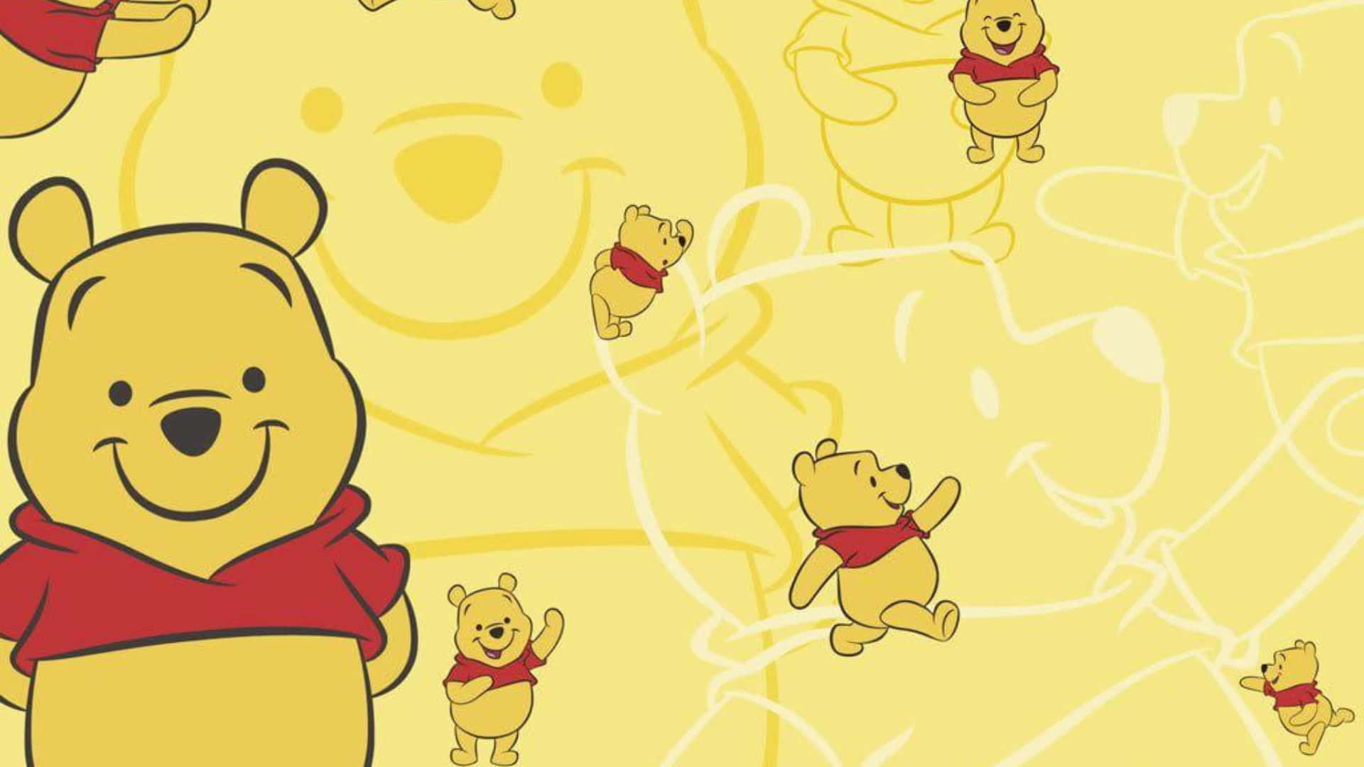 Winnie the Pooh, 1920 x 1080, yellow background, Full HD Desktop Wallpaper