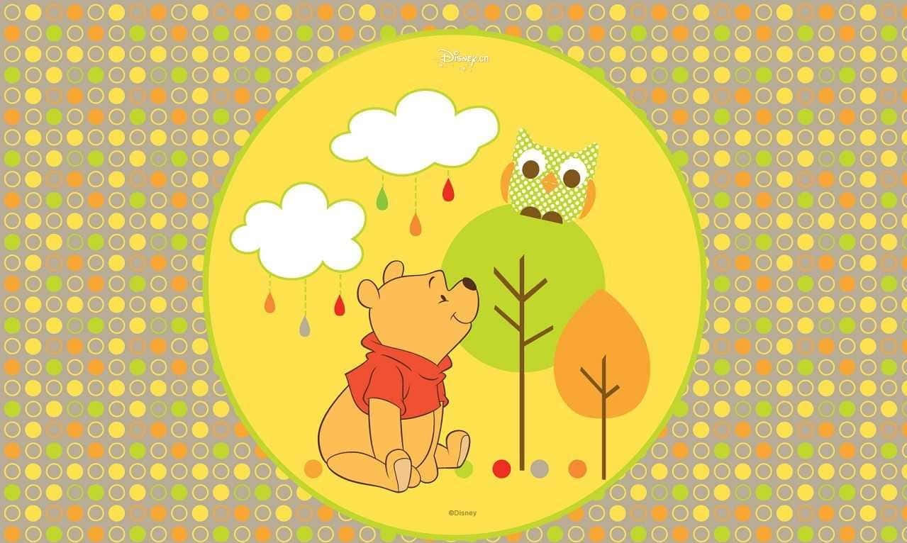 Winnie the Pooh, fluffy clouds, owl, SD Desktop Wallpaper