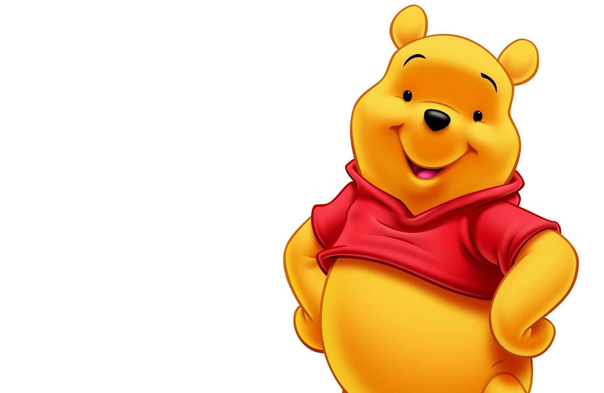 Winnie The Pooh, yellow cartoon bear, red shirt, Full HD Desktop Wallpaper