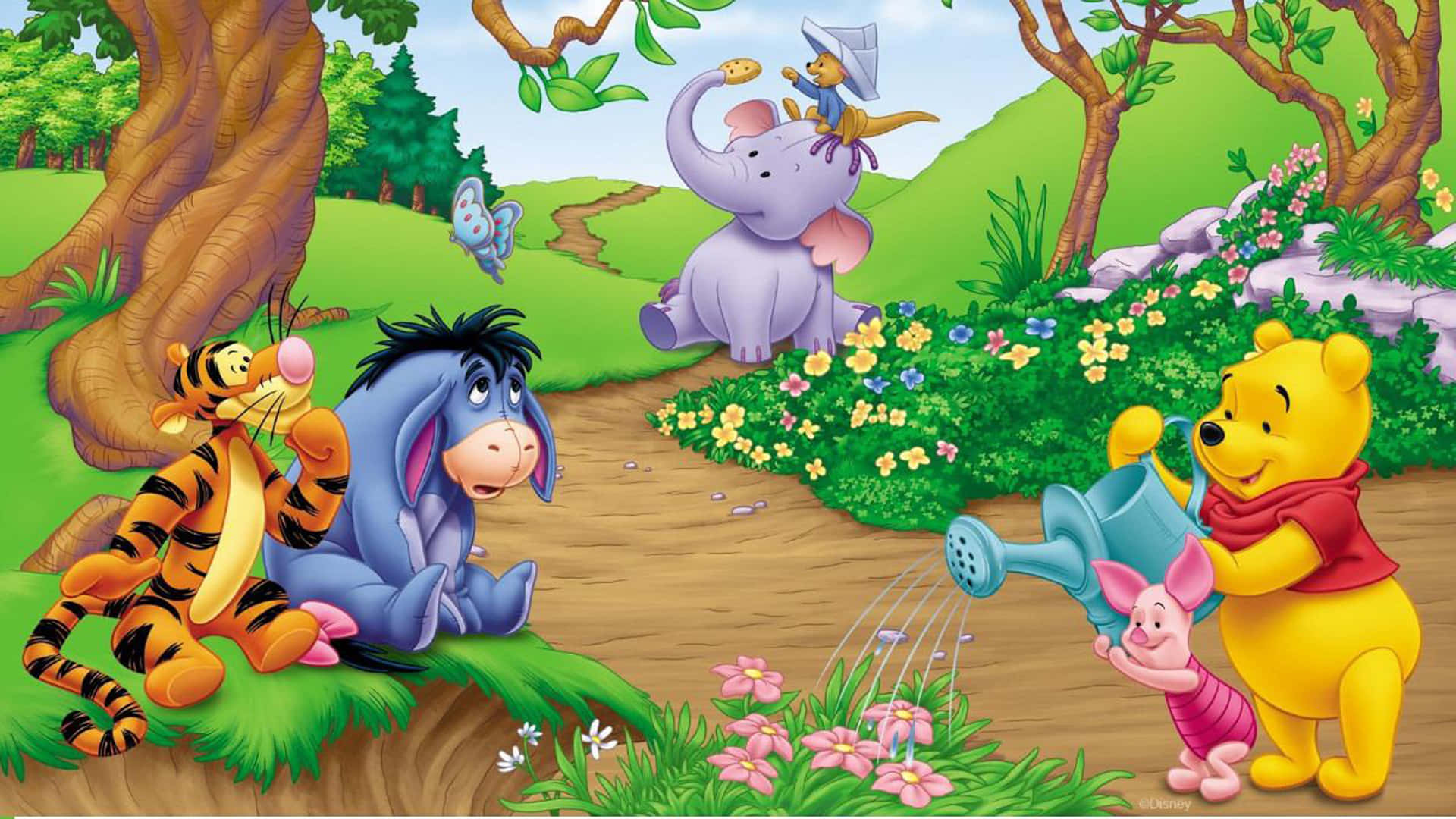 Winnie The Pooh, friends, sunny day, Full HD Desktop Wallpaper