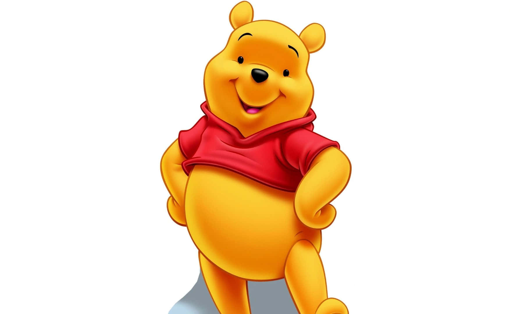 Winnie The Pooh, yellow cartoon bear, red shirt, HD Desktop Wallpaper