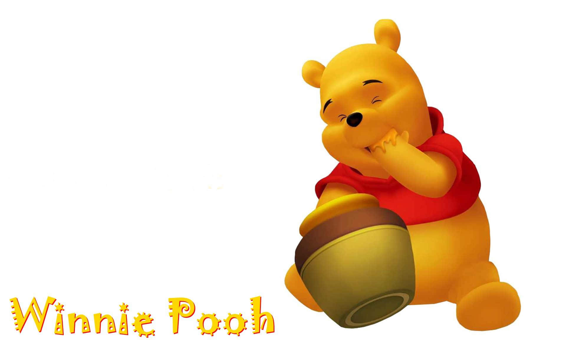 Winnie The Pooh, honey pot, plain white background, Full HD Desktop Wallpaper