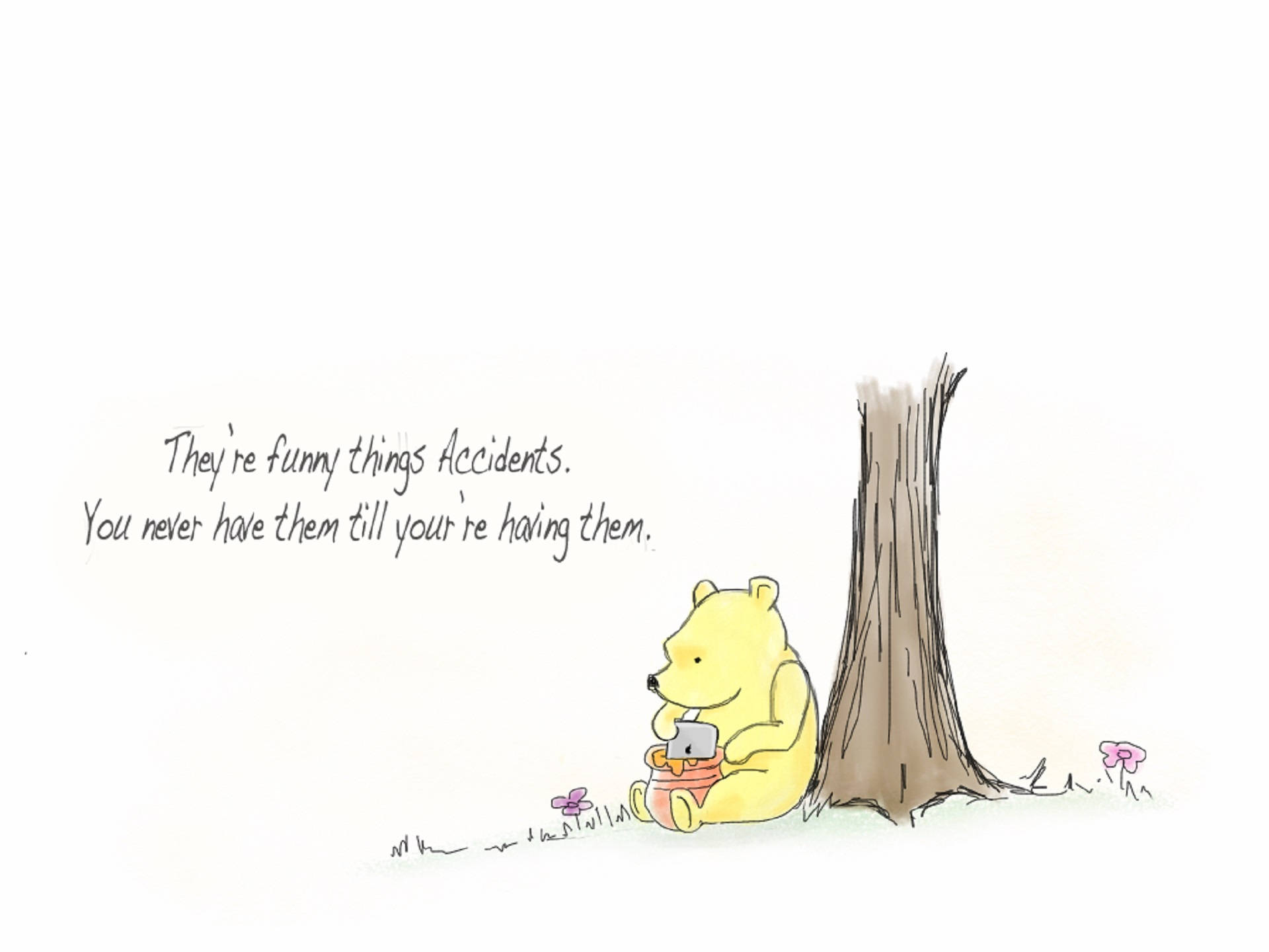 Winnie The Pooh, jar, tree, Full HD Desktop Wallpaper