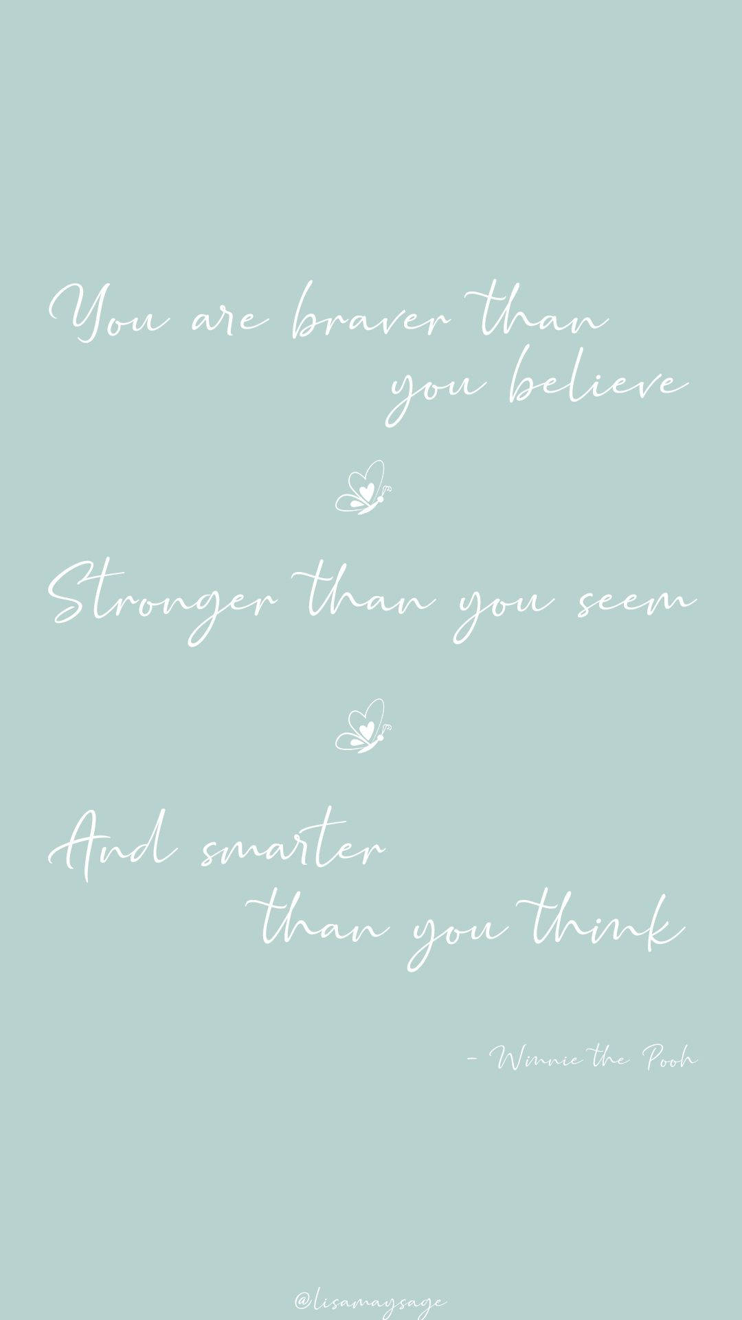Winnie The Pooh, mint green, white cursive text, Full HD Phone Wallpaper