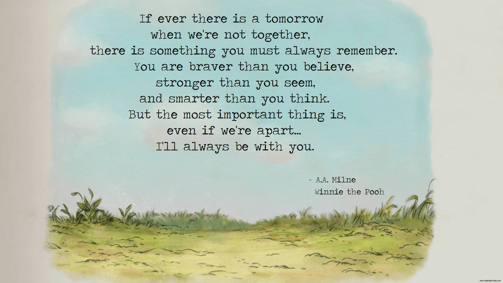 Winnie The Pooh, watercolor illustration, grassy field, HD Desktop Wallpaper