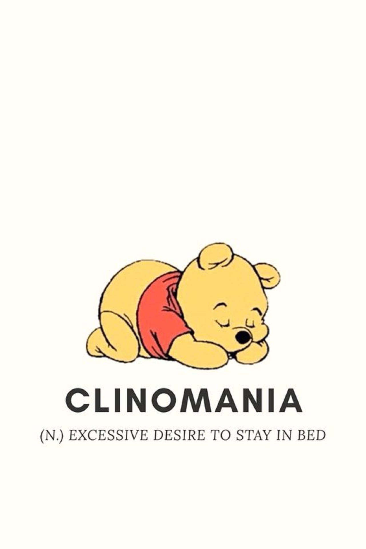 Winnie The Pooh, red shirt, cream background, Full HD Phone Wallpaper