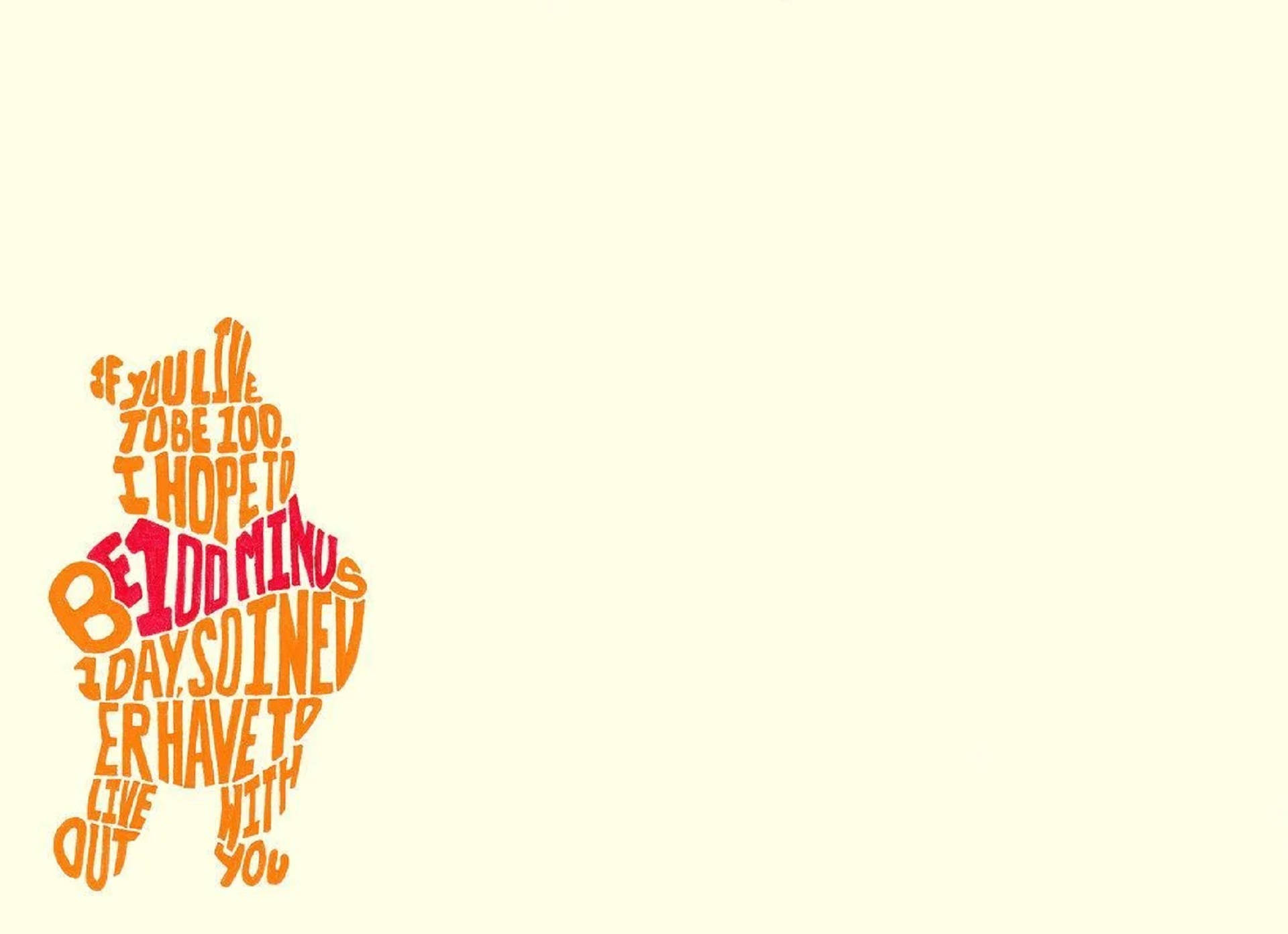 Winnie The Pooh, typography, orange, Full HD Desktop Wallpaper