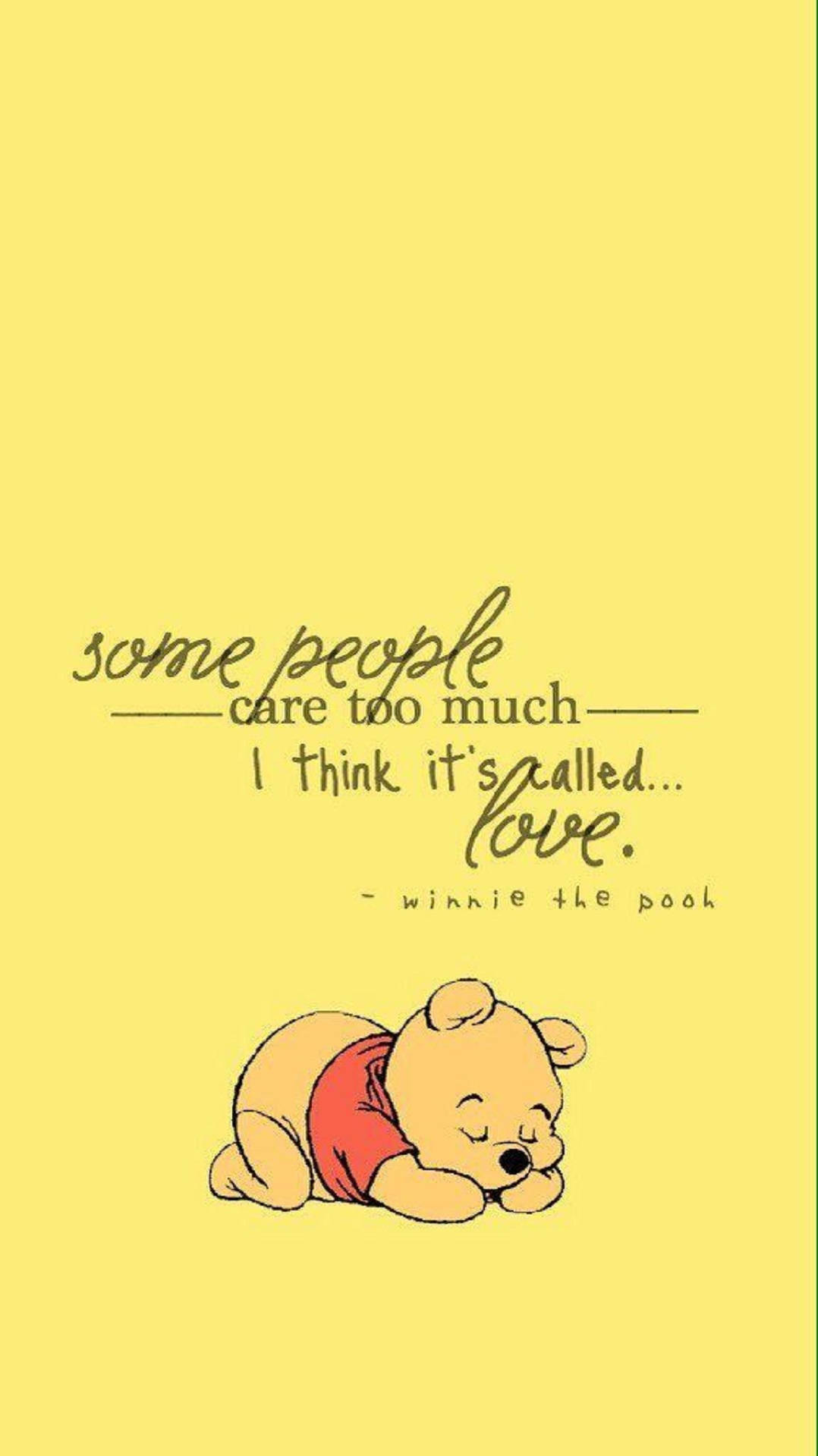 Winnie The Pooh, love, handwritten quote, Full HD Phone Wallpaper