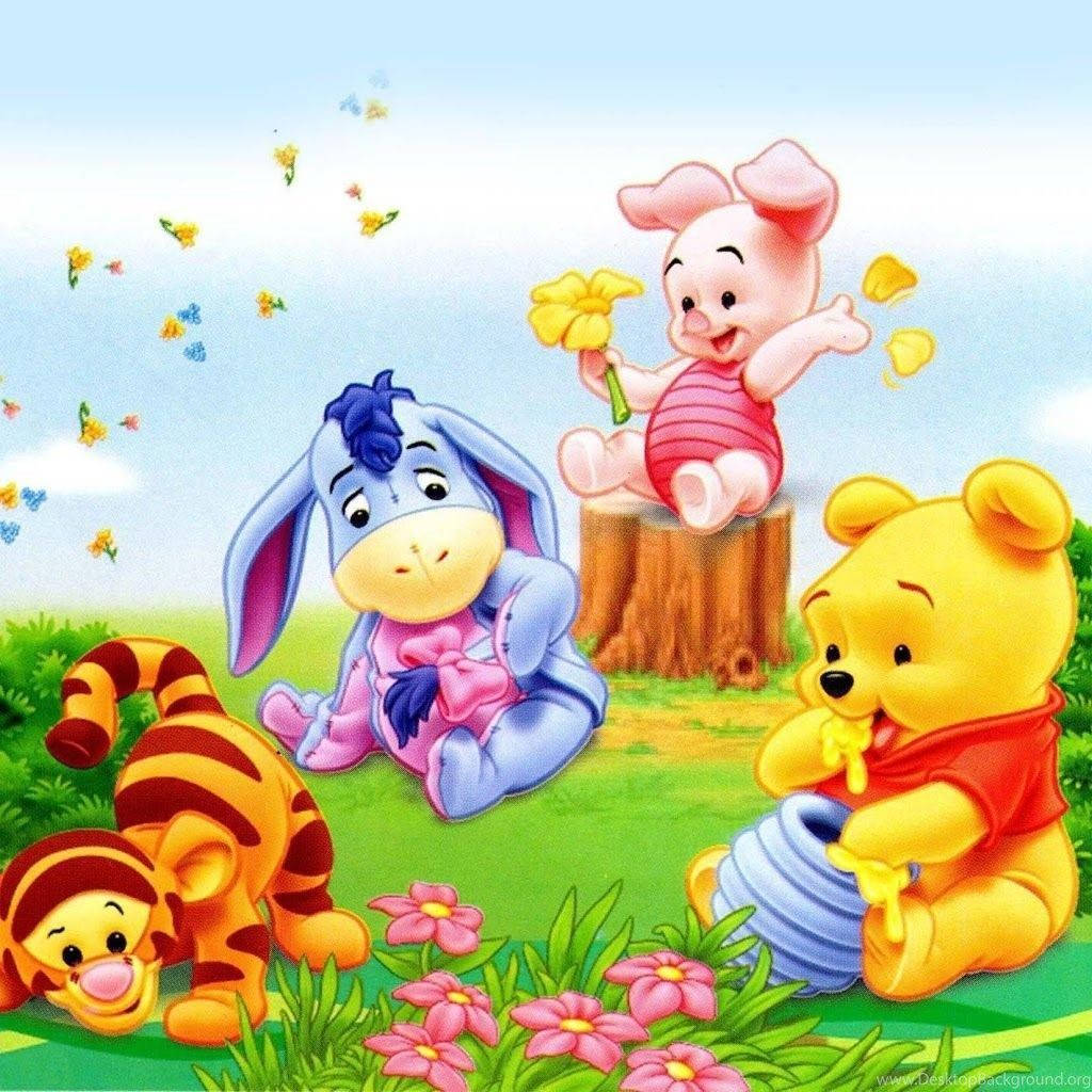 Winnie The Pooh, friends, sunny meadow, SD Desktop Wallpaper