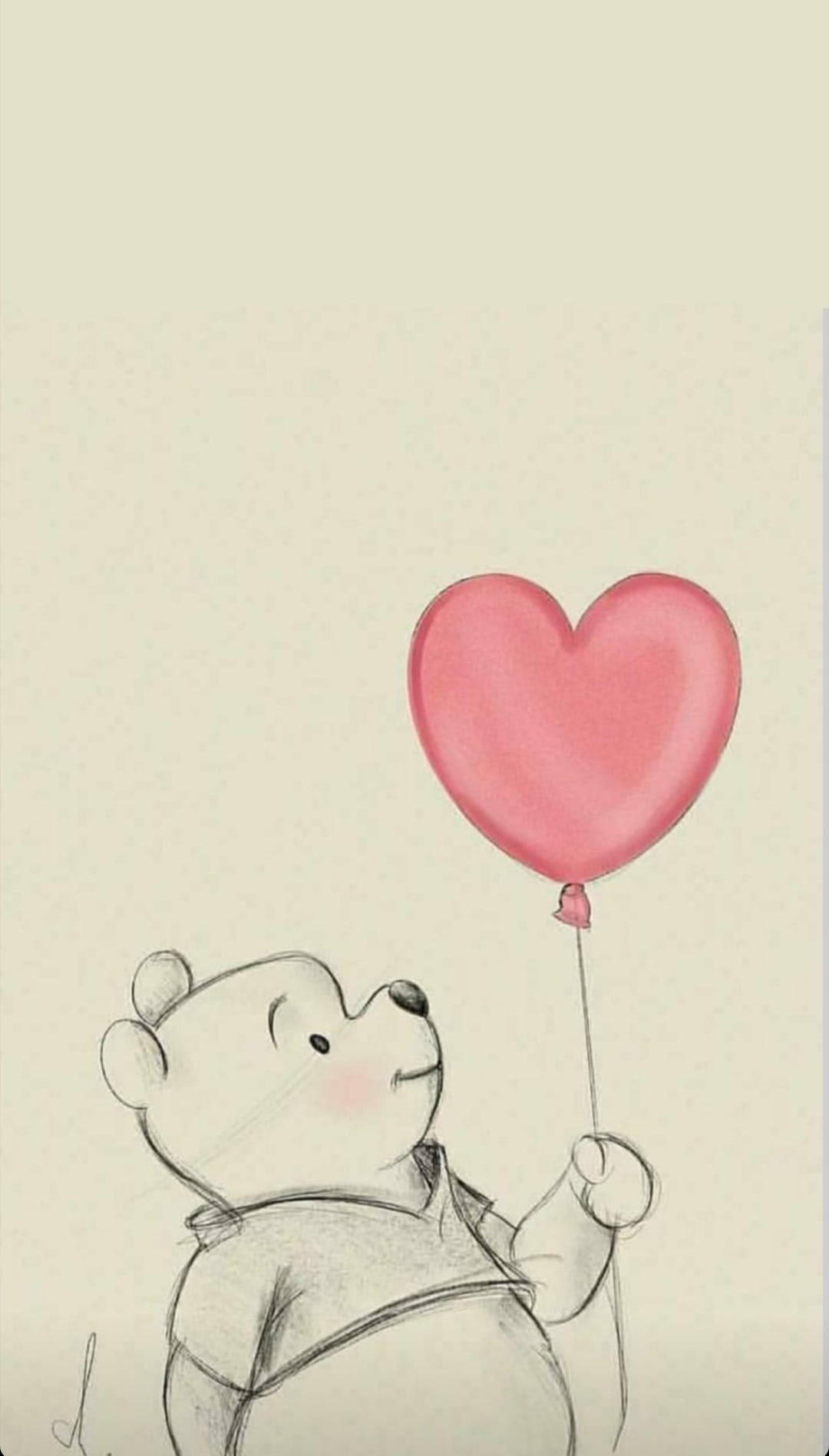 Winnie The Pooh, heart-shaped balloon, pink, HD Phone Wallpaper