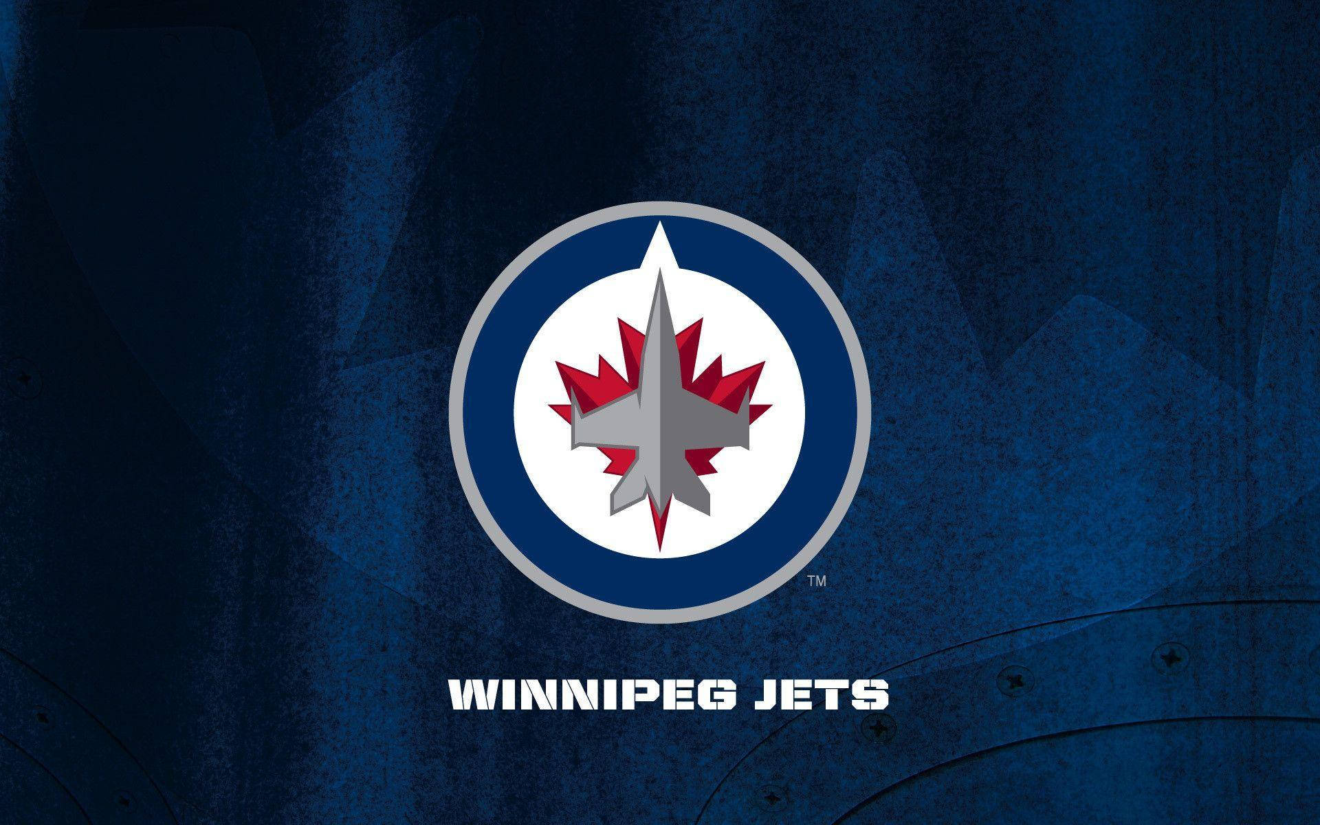 Winnipeg Jets, hockey team logo, textured dark blue background, Full HD Desktop Wallpaper